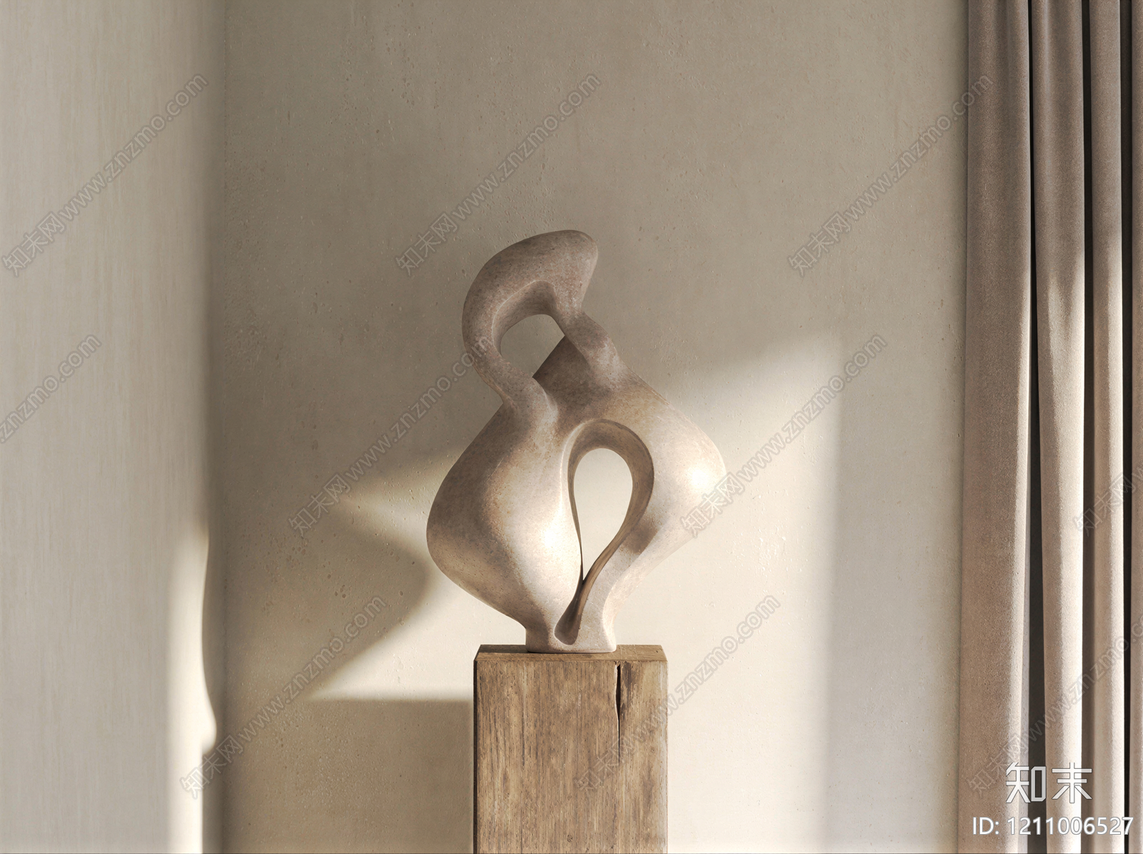 侘寂风雕塑摆件3D模型下载【ID:1211006527】