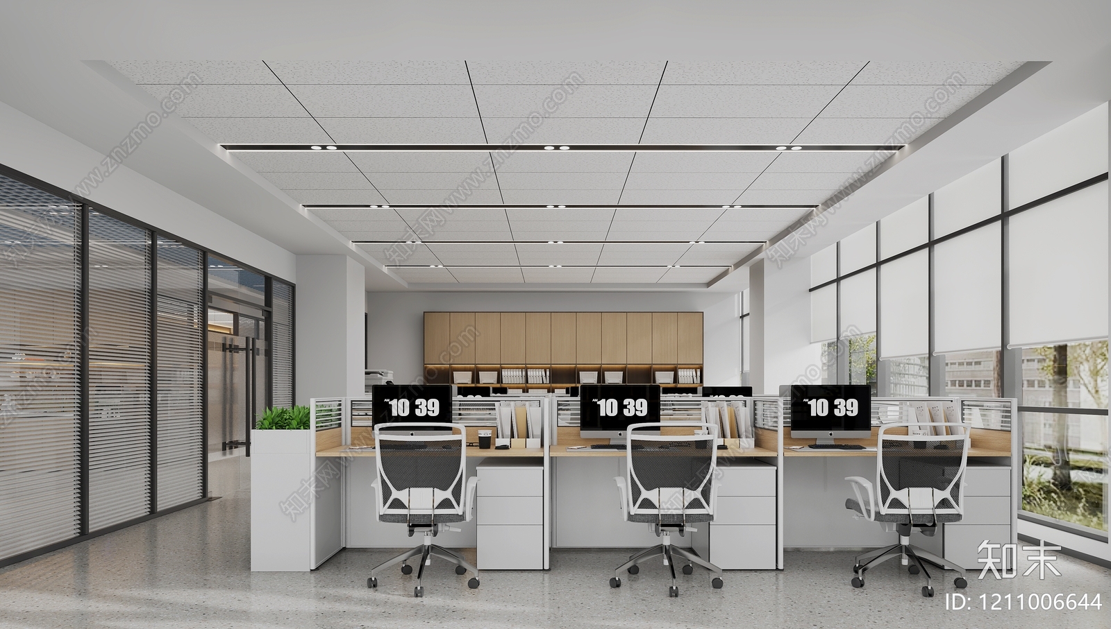 现代简约办公区3D模型下载【ID:1211006644】