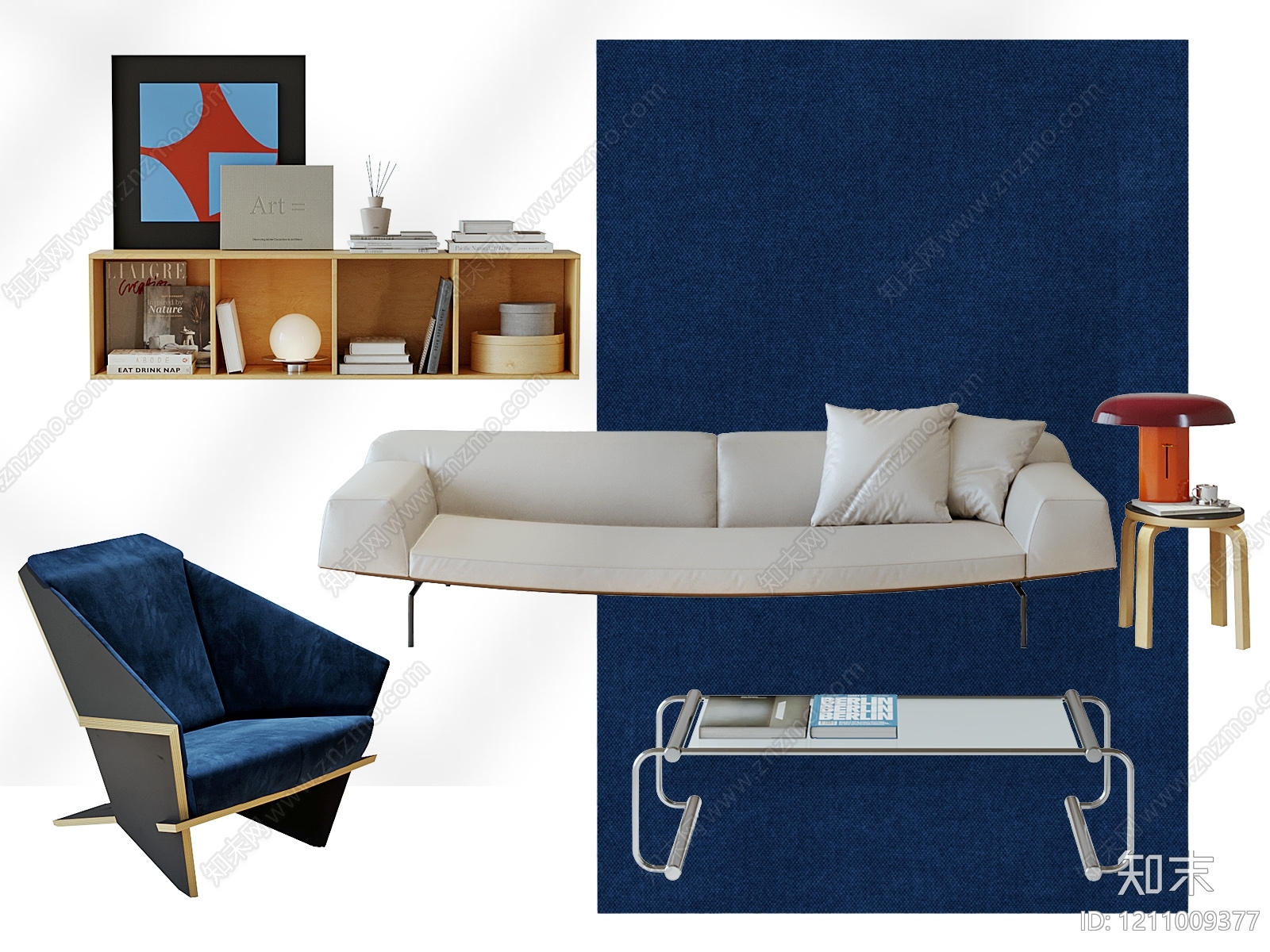 现代简约沙发组合SU模型下载【ID:1211009377】