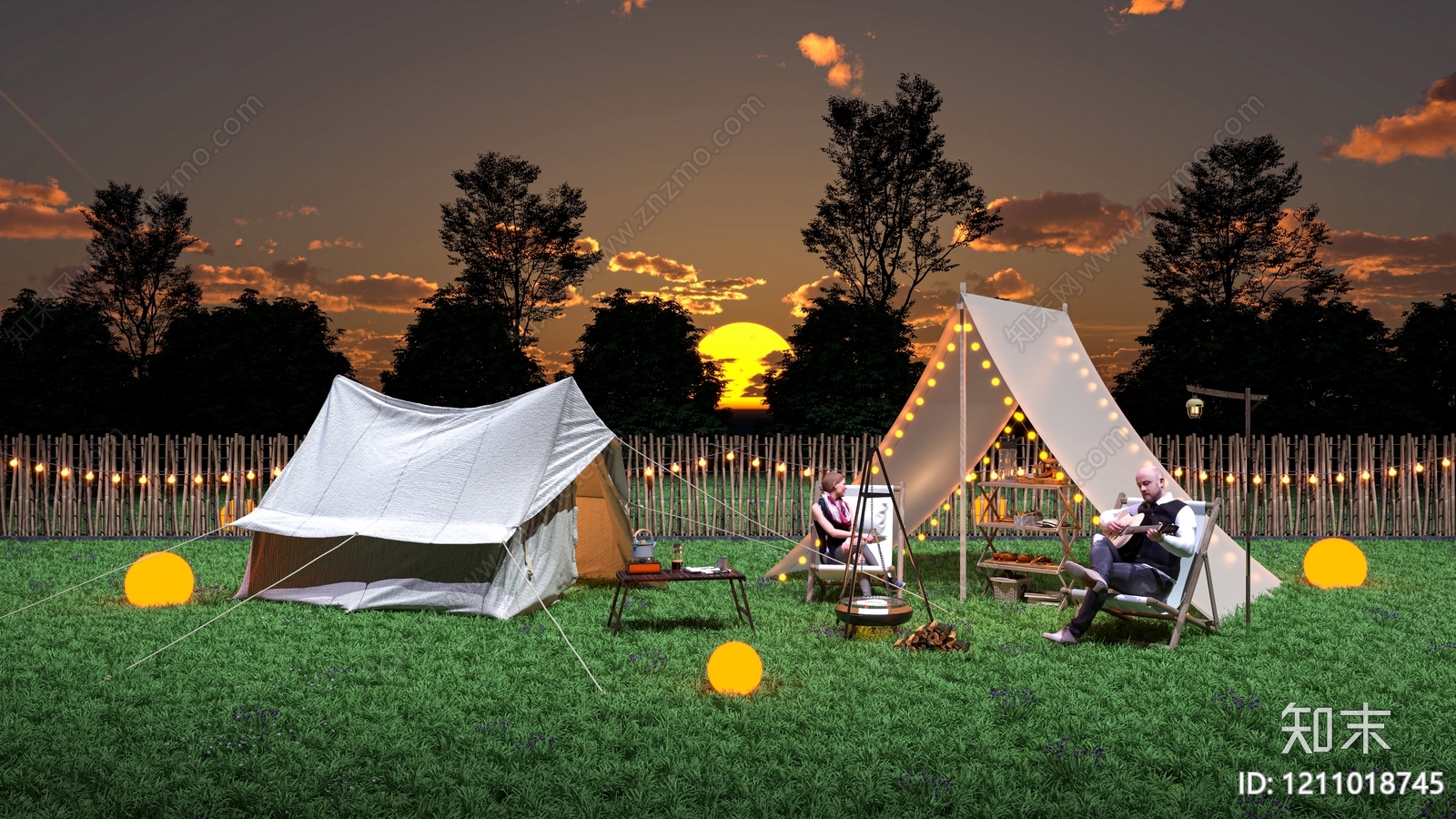 露营风房车营地3D模型下载【ID:1211018745】