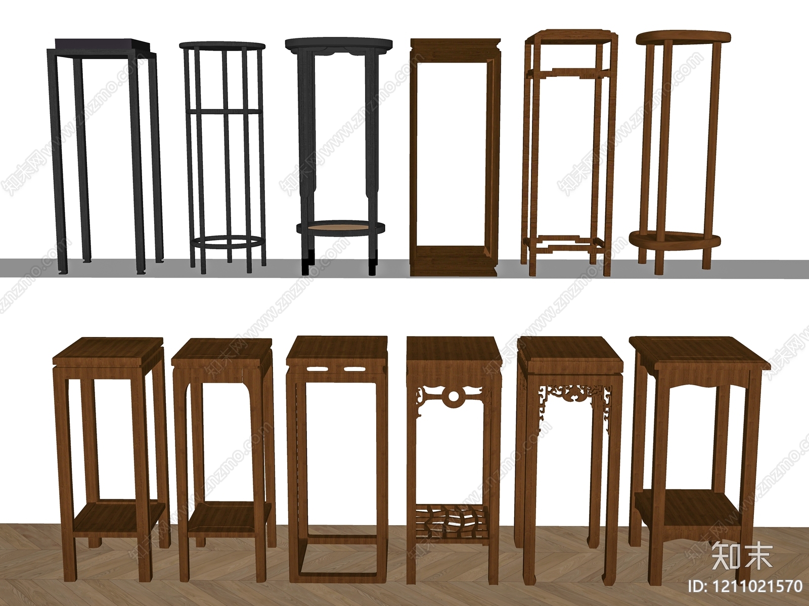 新中式花几SU模型下载【ID:1211021570】