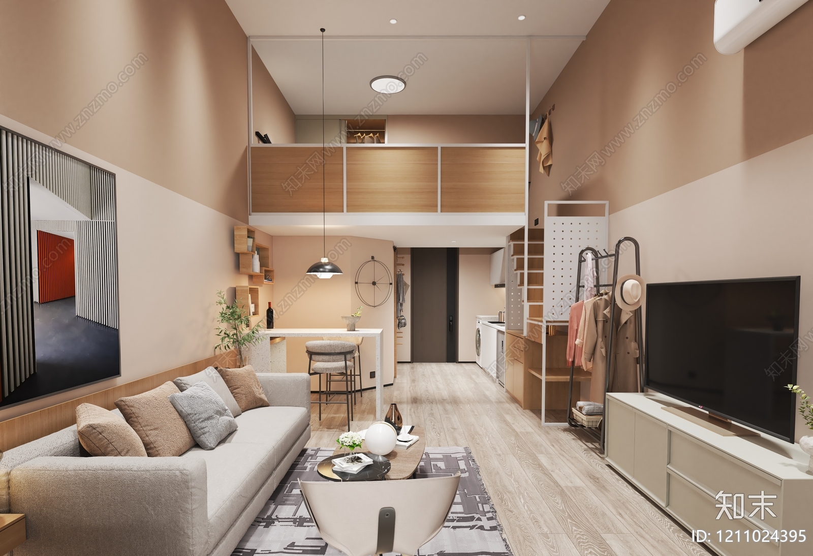 奶油风公寓3D模型下载【ID:1211024395】