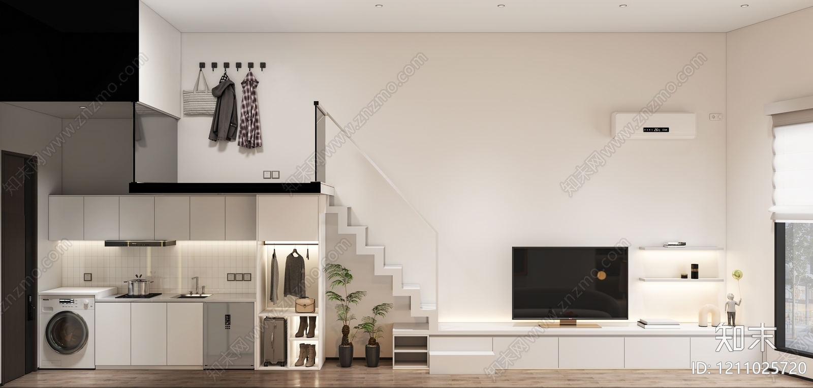 现代简约公寓3D模型下载【ID:1211025720】