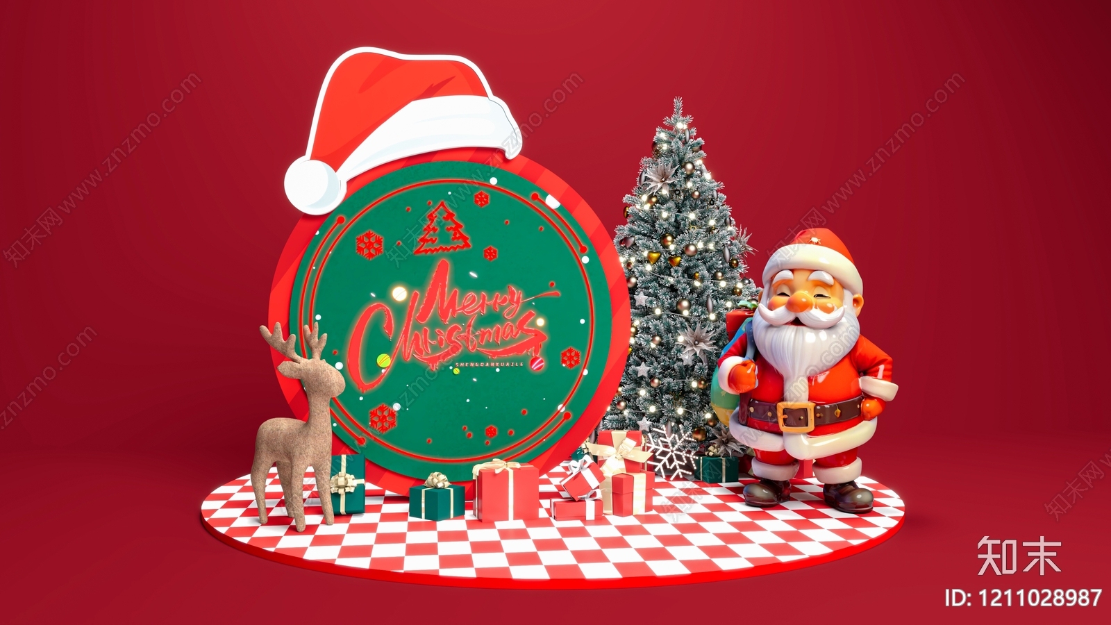 圣诞主题美陈风圣诞美陈3D模型下载【ID:1211028987】
