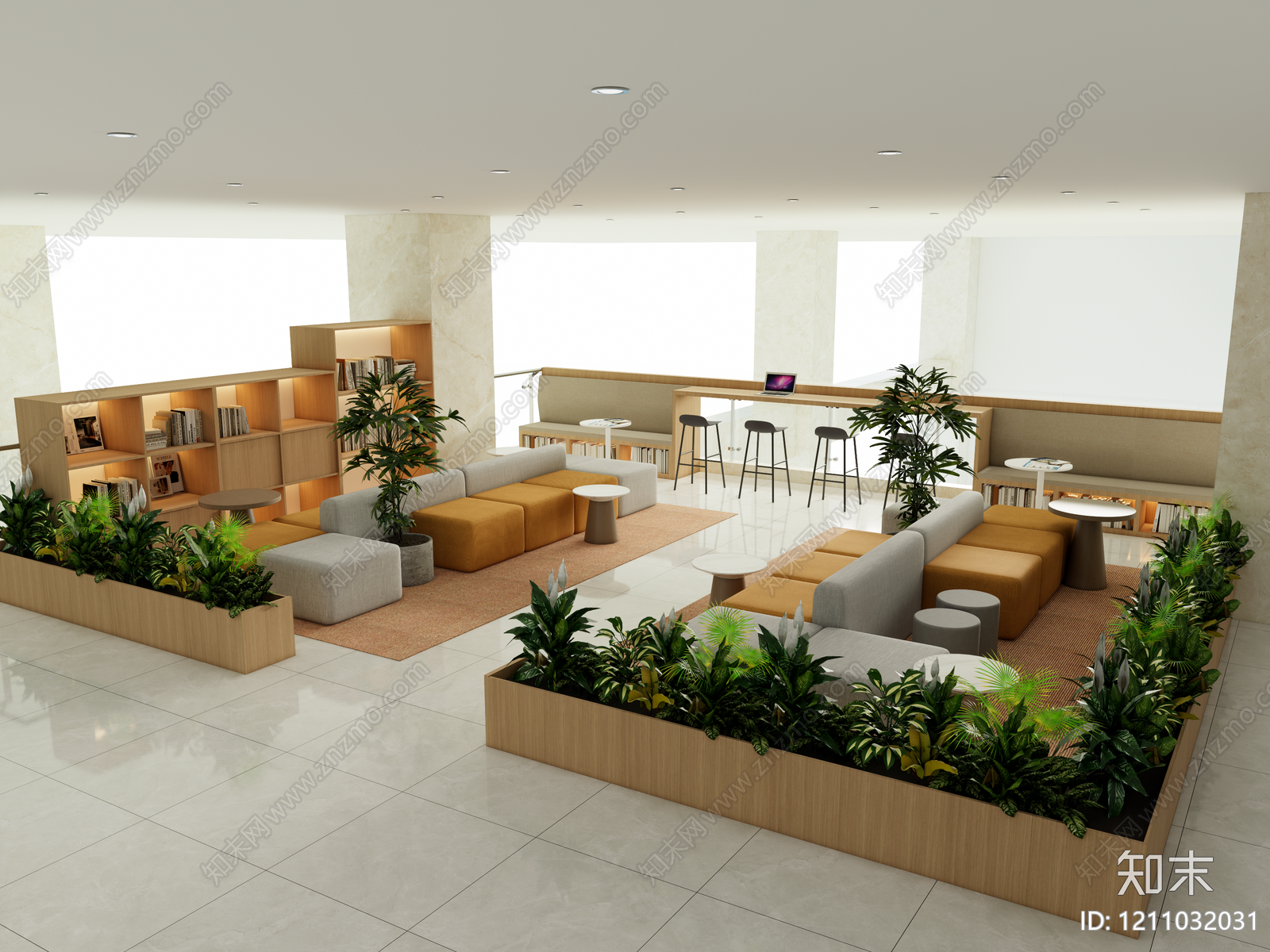 现代简约休息区SU模型下载【ID:1211032031】