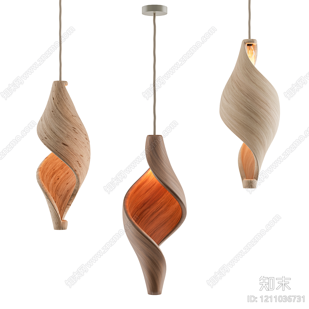 原木风艺术吊灯3D模型下载【ID:1211036731】