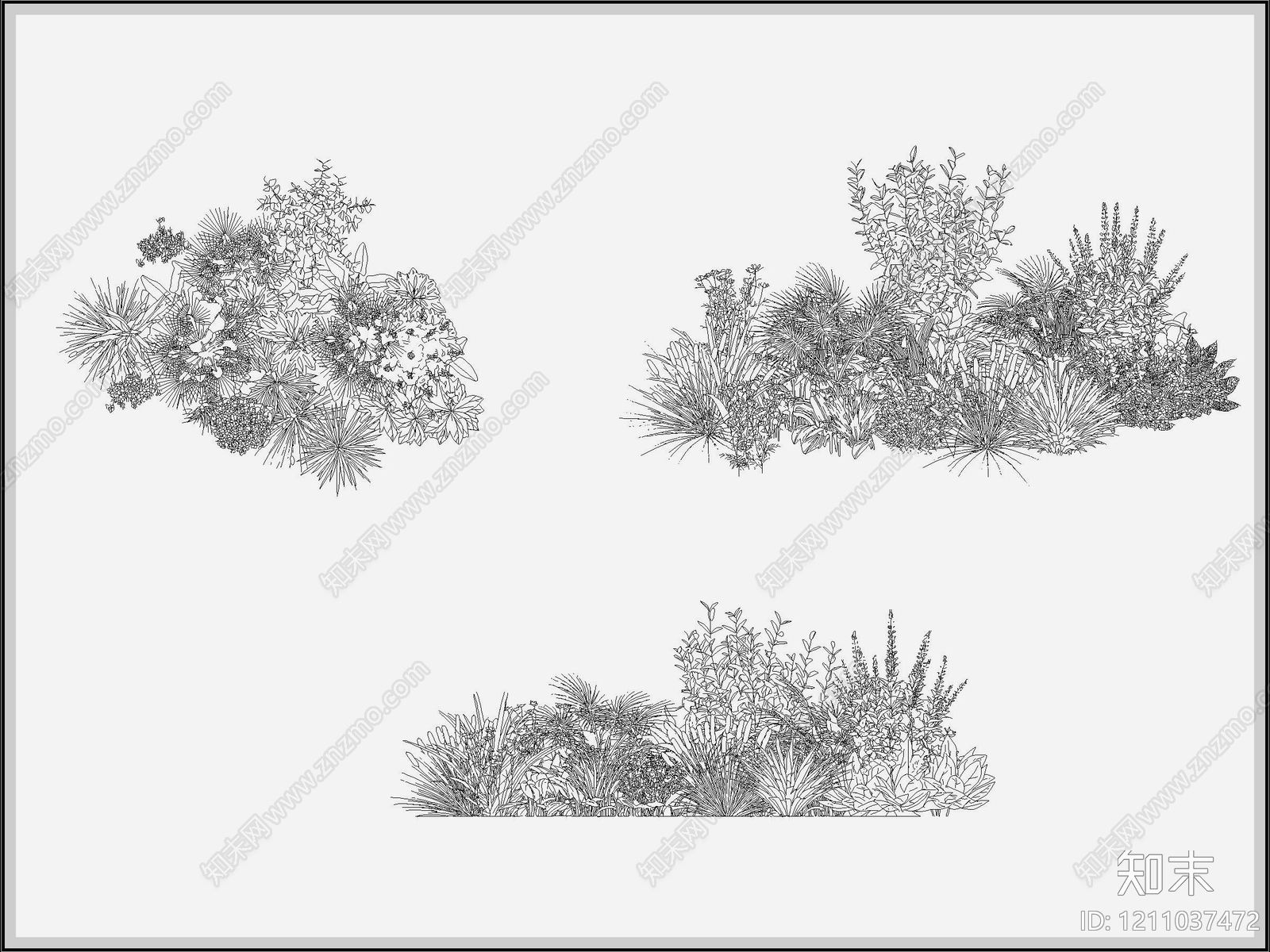 现代新中式综合植物图库施工图下载【ID:1211037472】