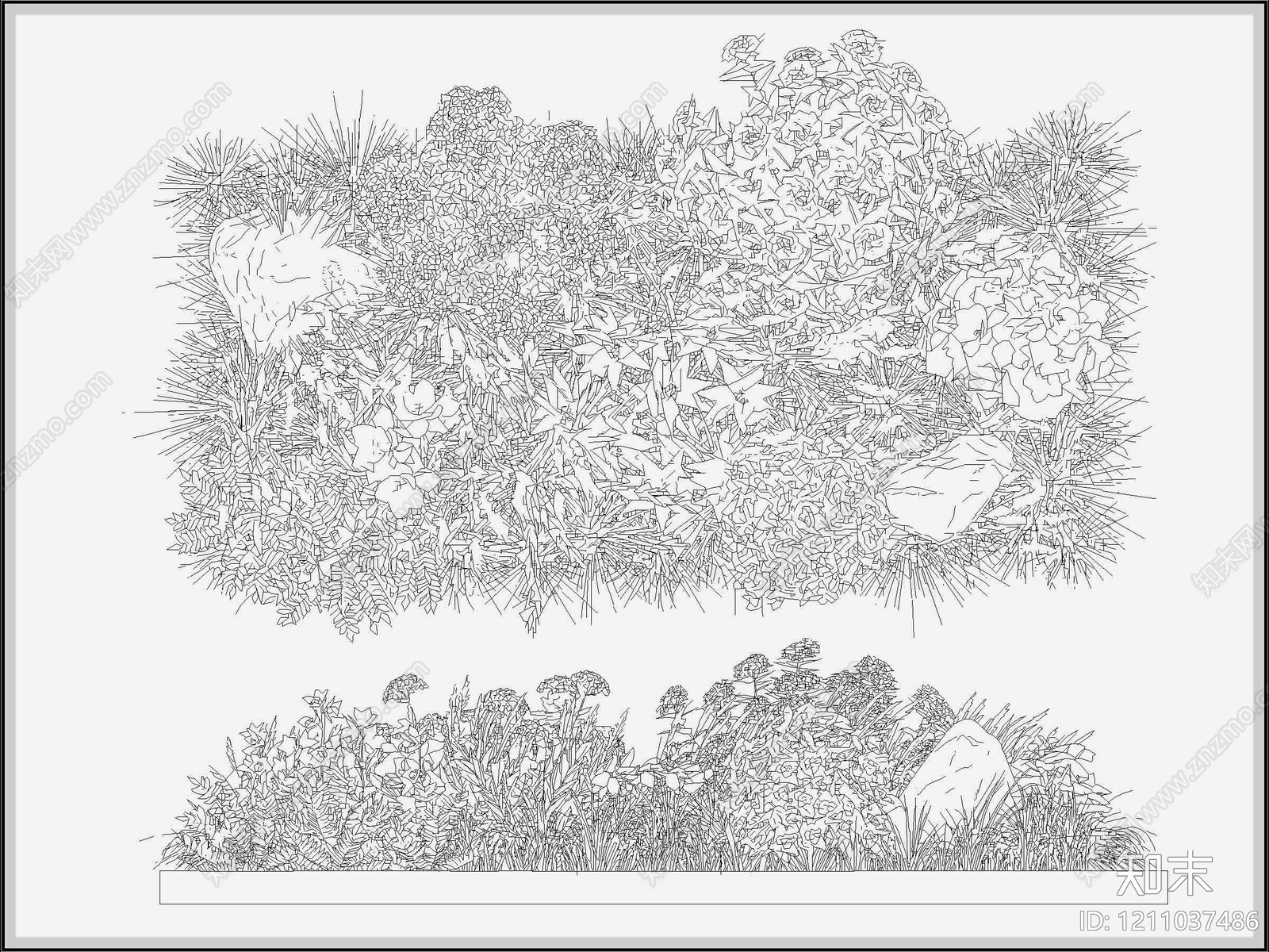 现代新中式综合植物图库施工图下载【ID:1211037486】