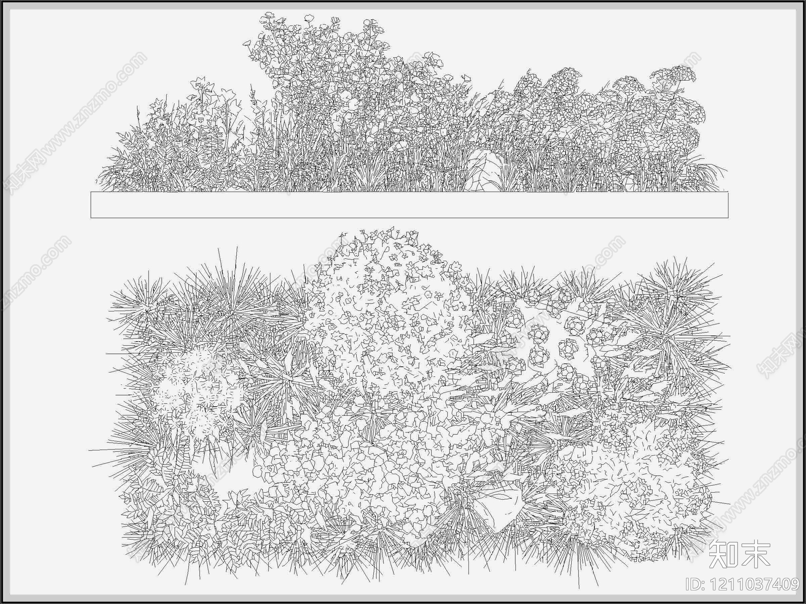 现代综合植物图库施工图下载【ID:1211037409】