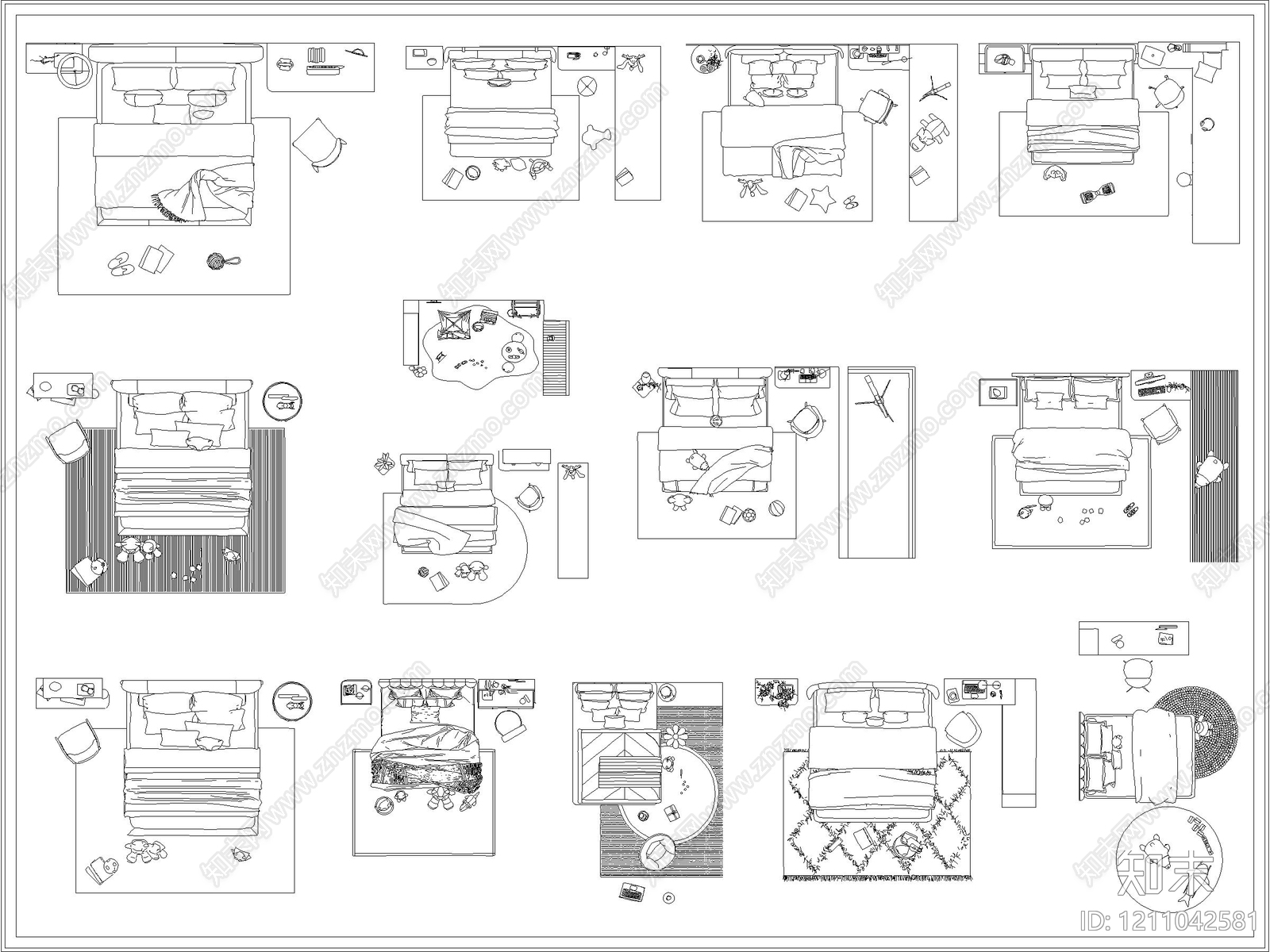现代新中式儿童房施工图下载【ID:1211042581】