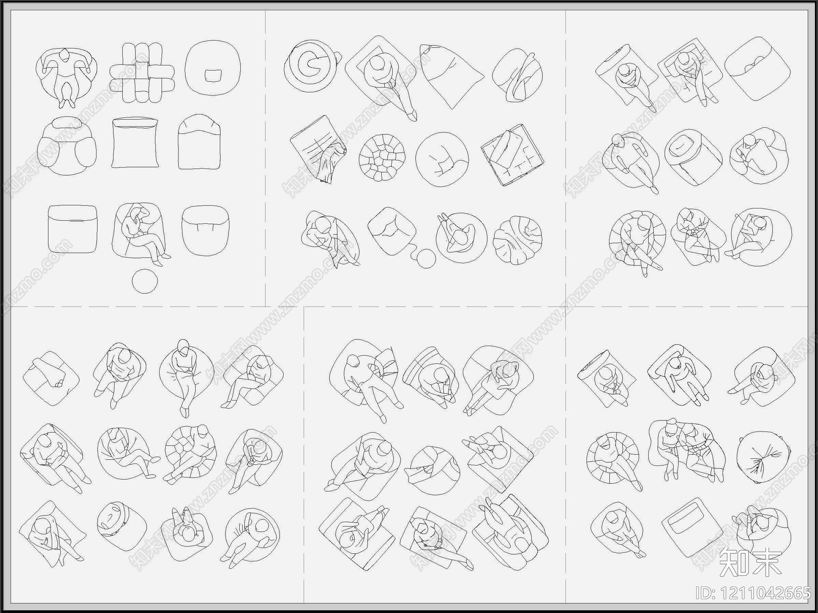 现代法式沙发施工图下载【ID:1211042665】
