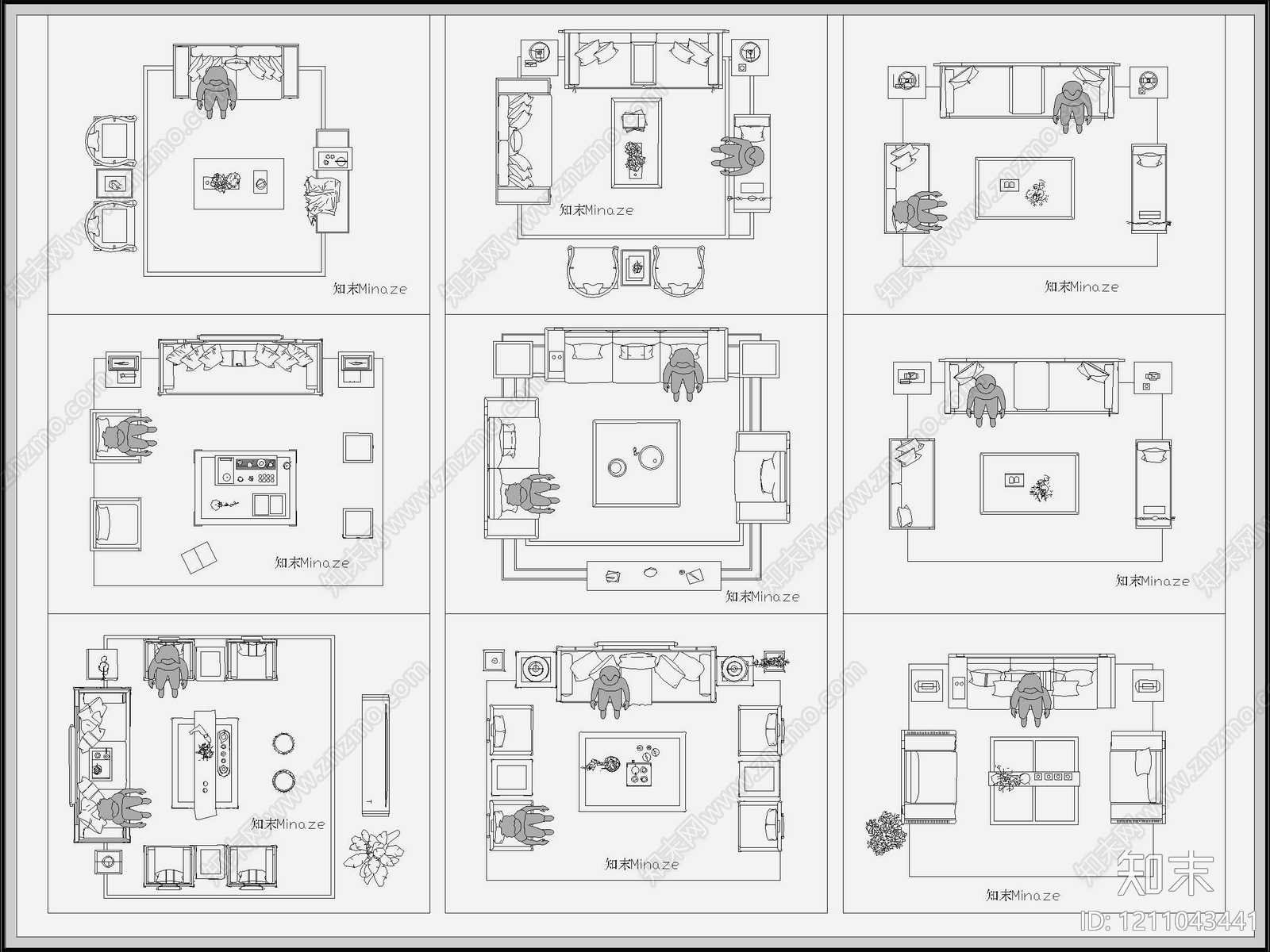 中式新中式沙发施工图下载【ID:1211043441】