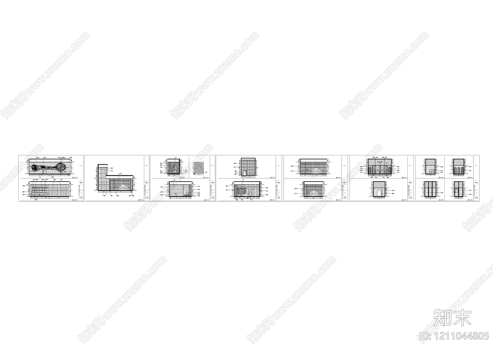 现代售楼处cad施工图下载【ID:1211044805】