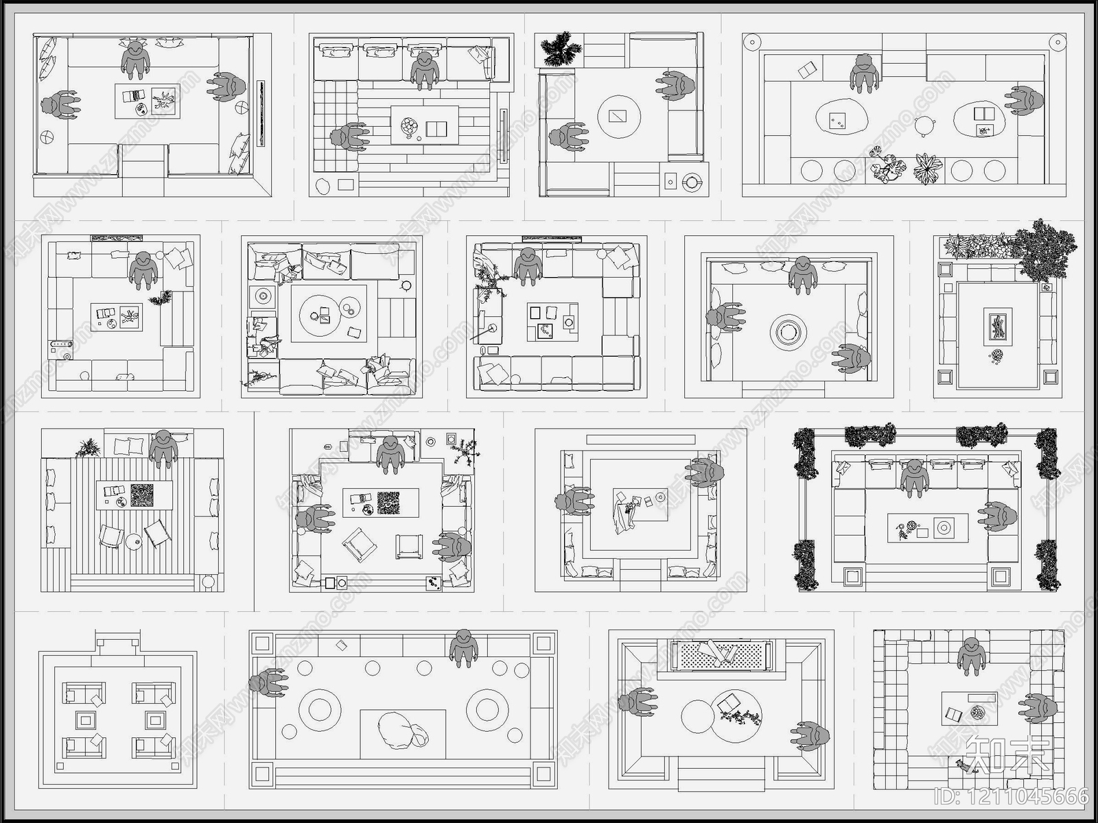 现代新中式沙发施工图下载【ID:1211045666】