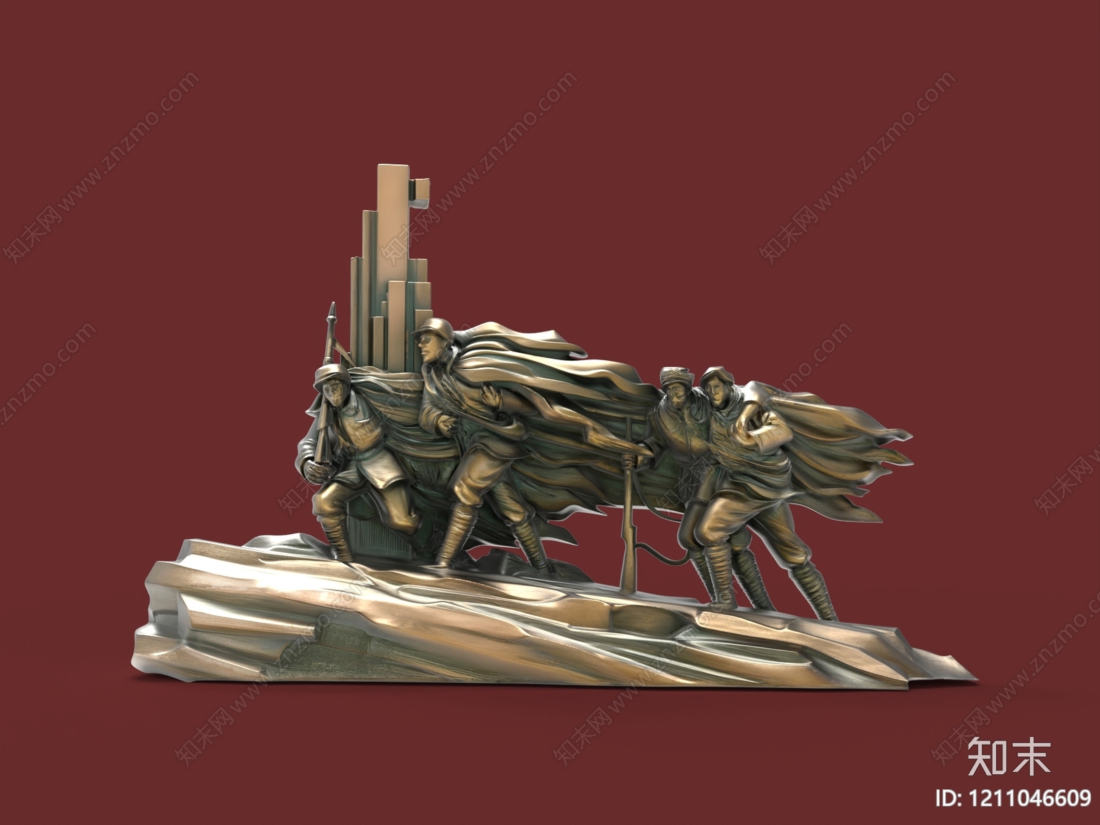 革命主题雕塑风格雕塑摆件3D模型下载【ID:1211046609】