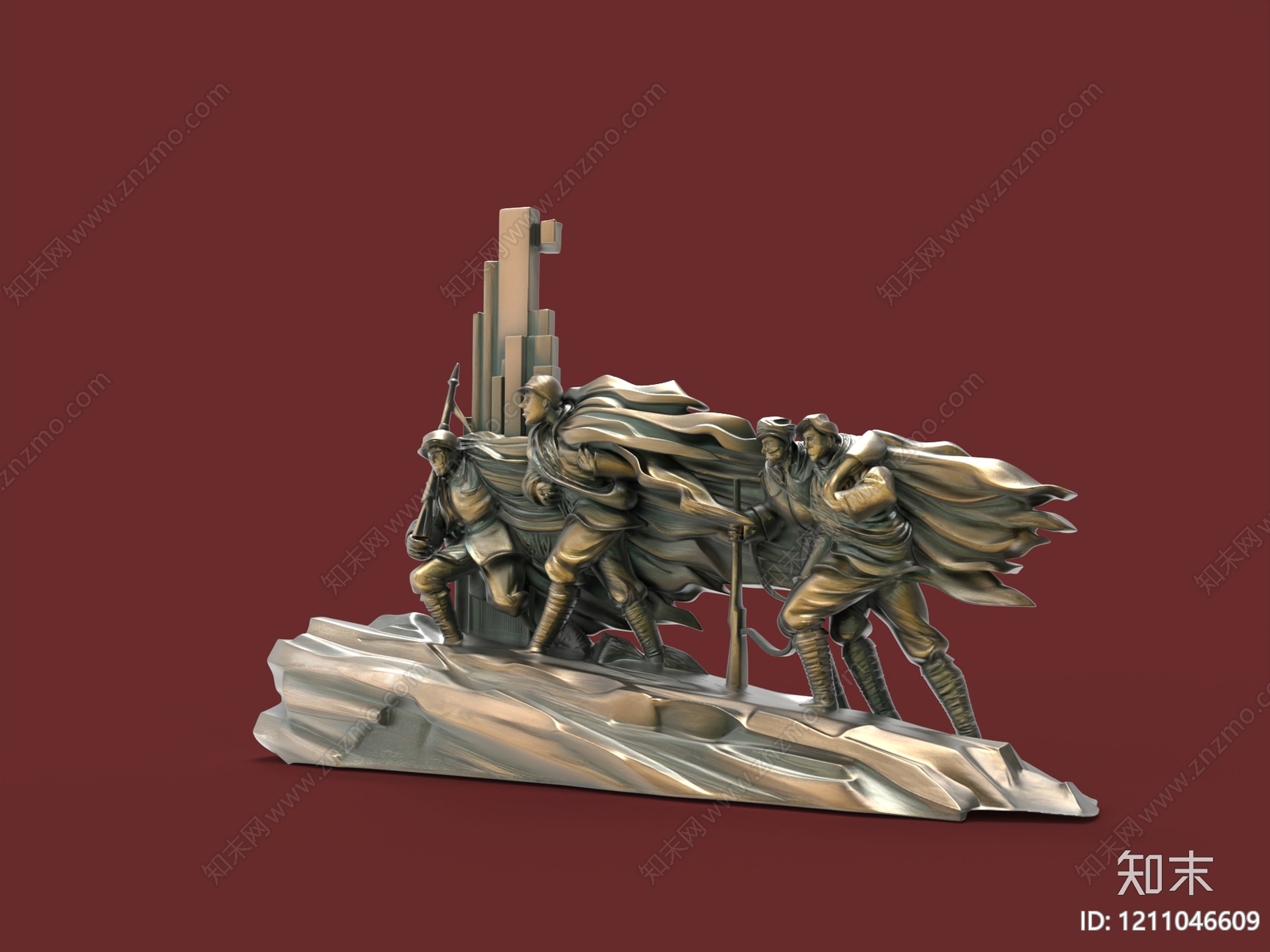 革命主题雕塑风格雕塑摆件3D模型下载【ID:1211046609】