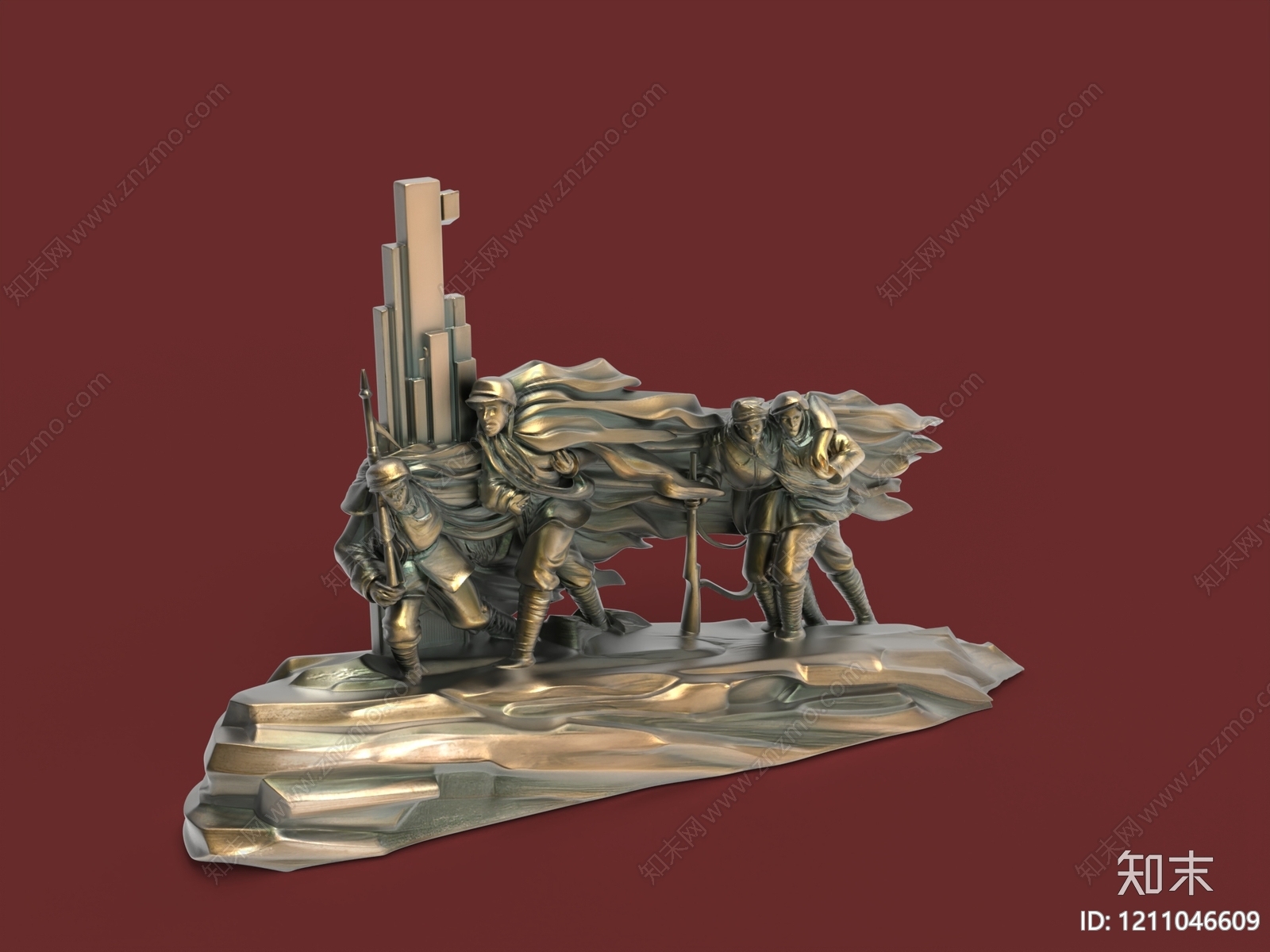 革命主题雕塑风格雕塑摆件3D模型下载【ID:1211046609】