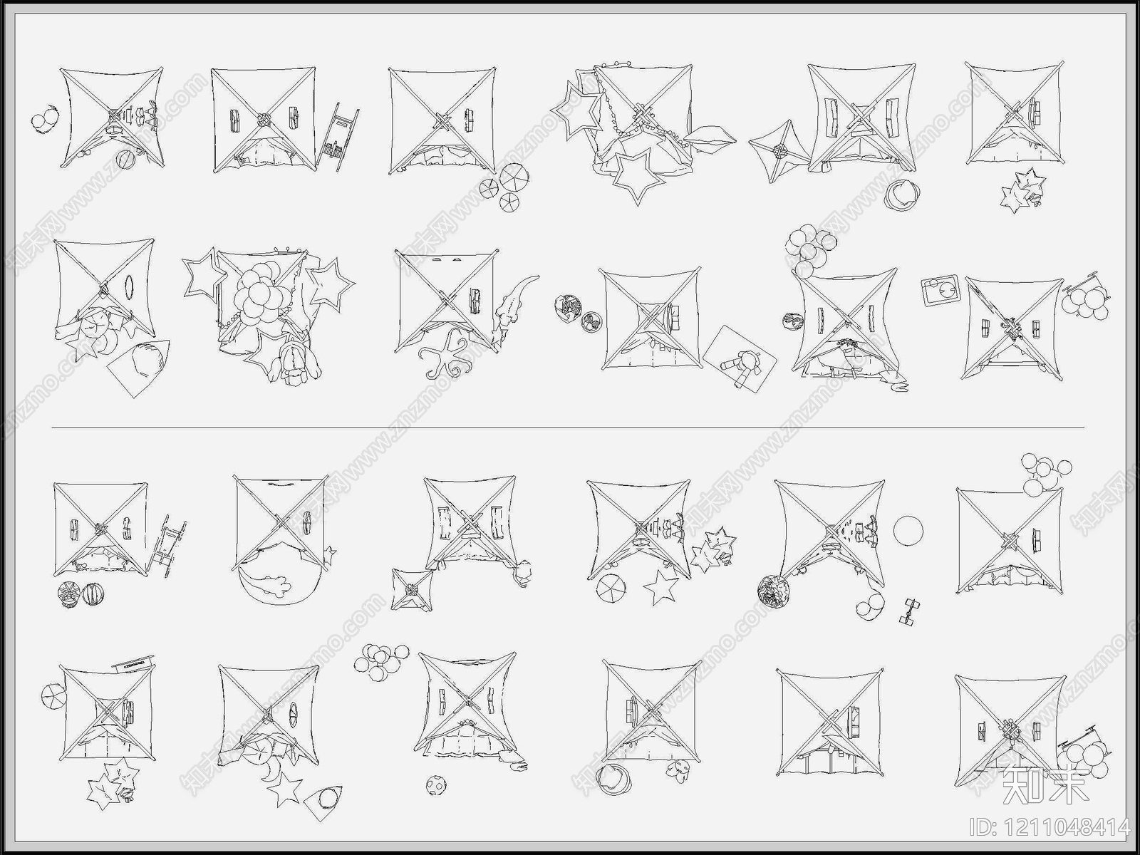 现代欧式帐篷施工图下载【ID:1211048414】
