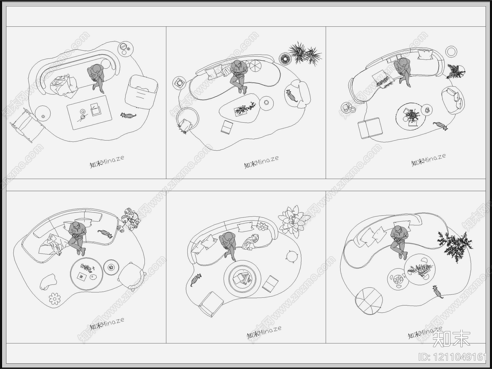 法式奶油沙发施工图下载【ID:1211049161】