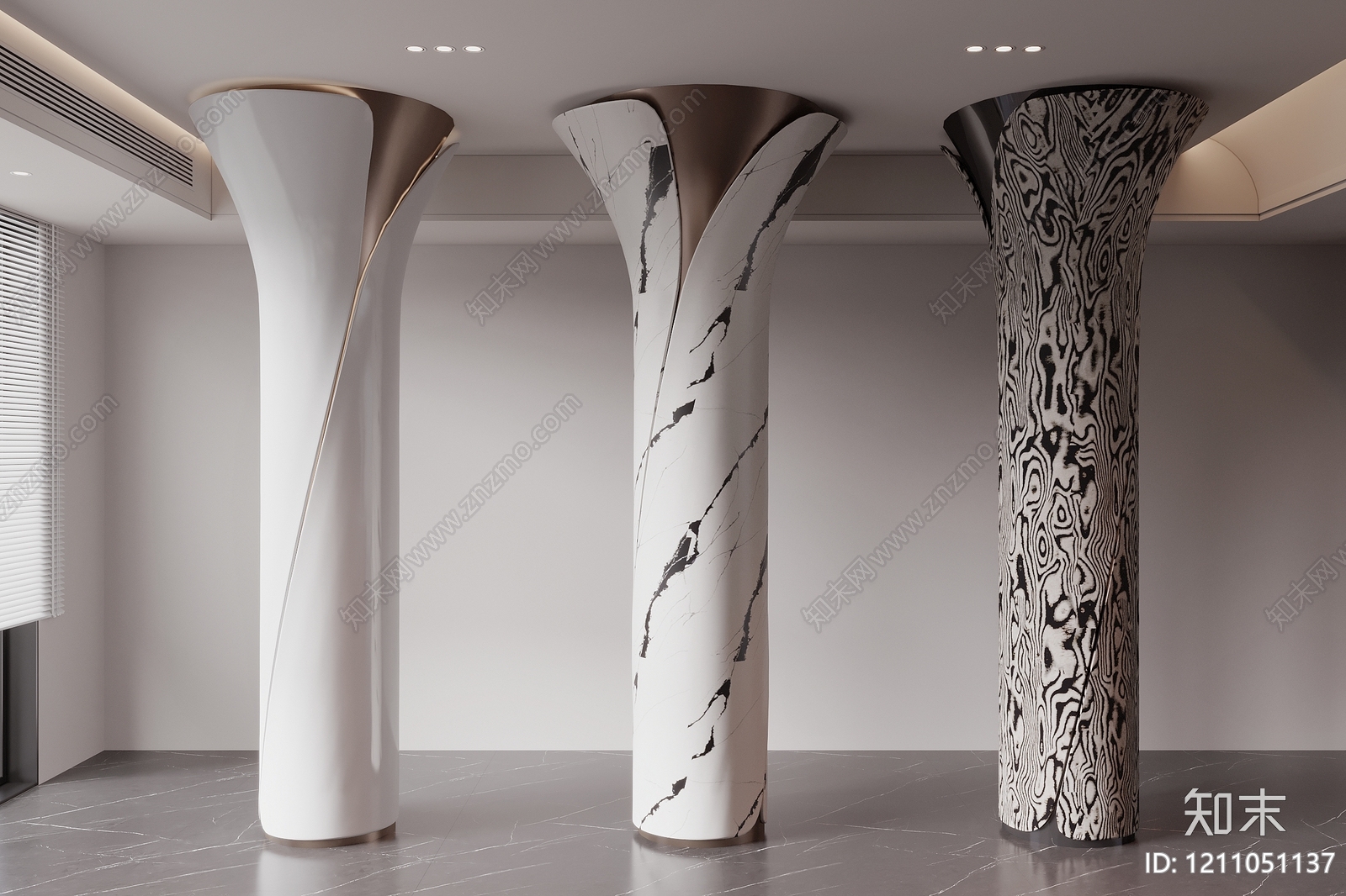 极简柱子SU模型下载【ID:1211051137】