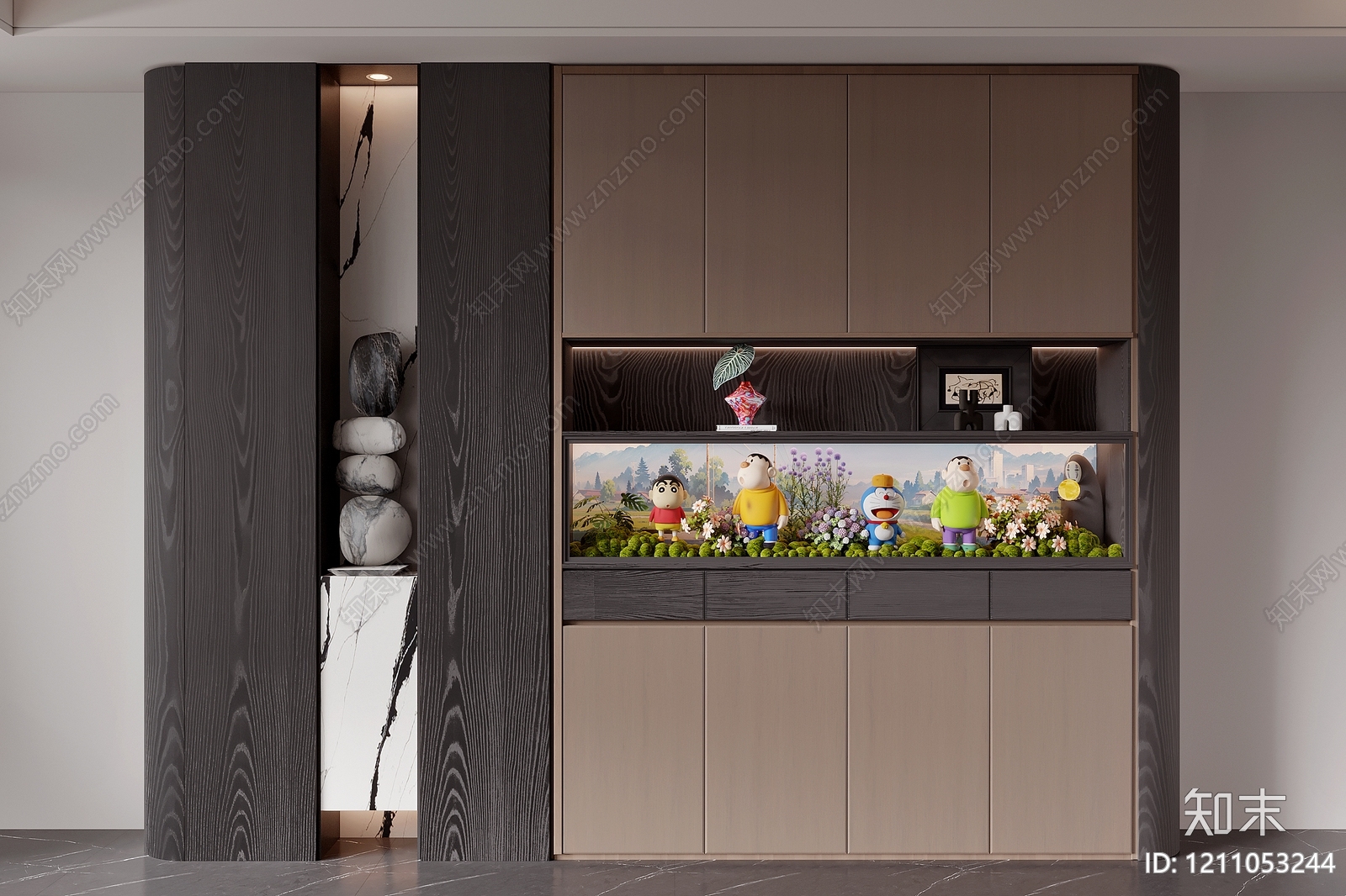 现代简约鞋柜3D模型下载【ID:1211053244】