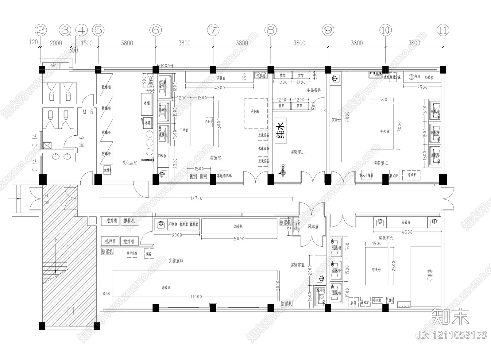 现代实验室cad施工图下载【ID:1211053159】