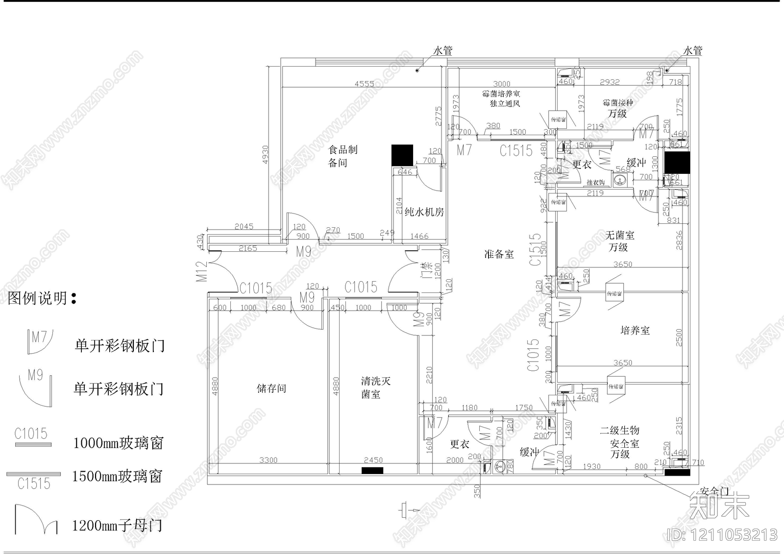现代实验室cad施工图下载【ID:1211053213】