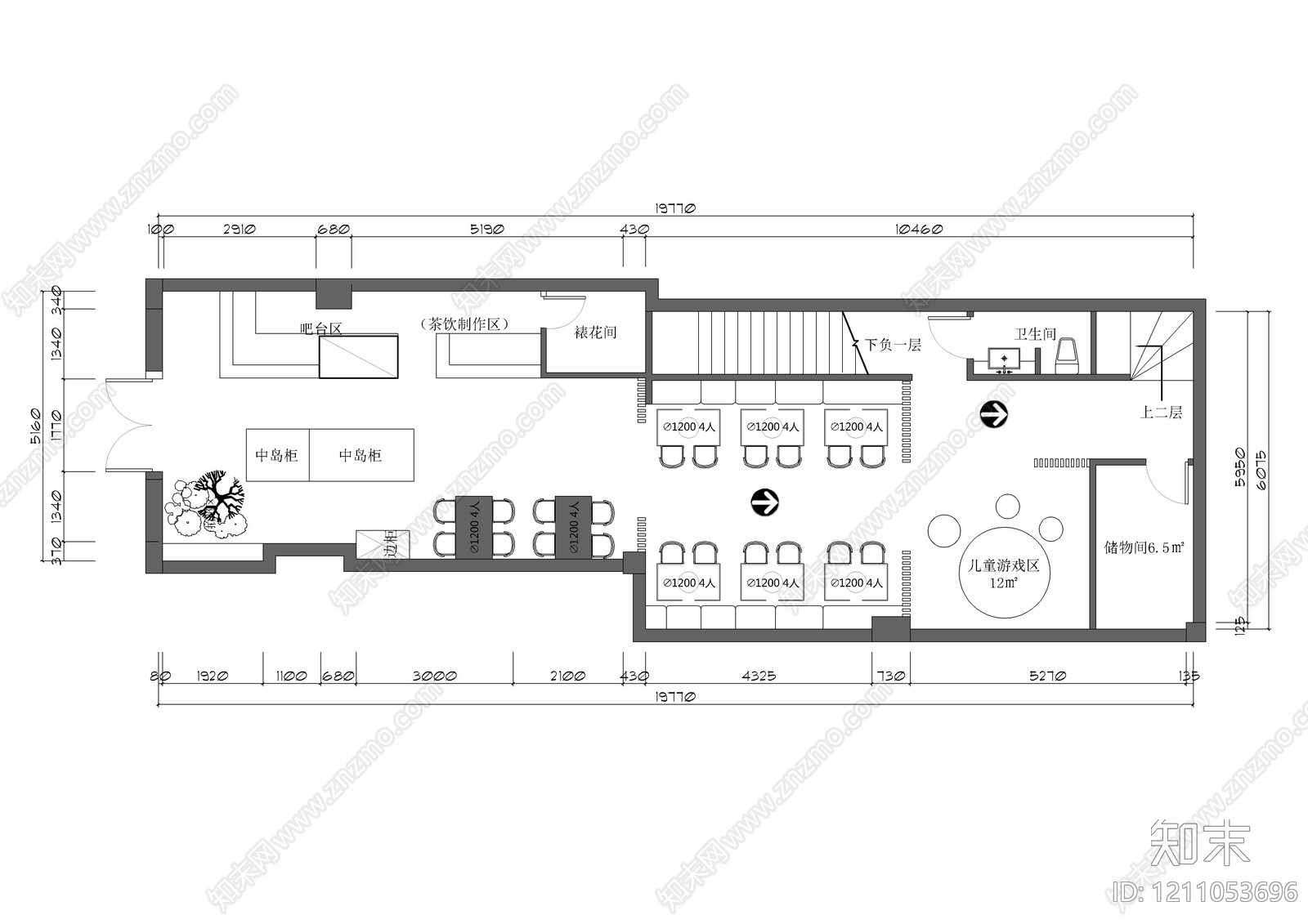 现代其他餐饮空间cad施工图下载【ID:1211053696】