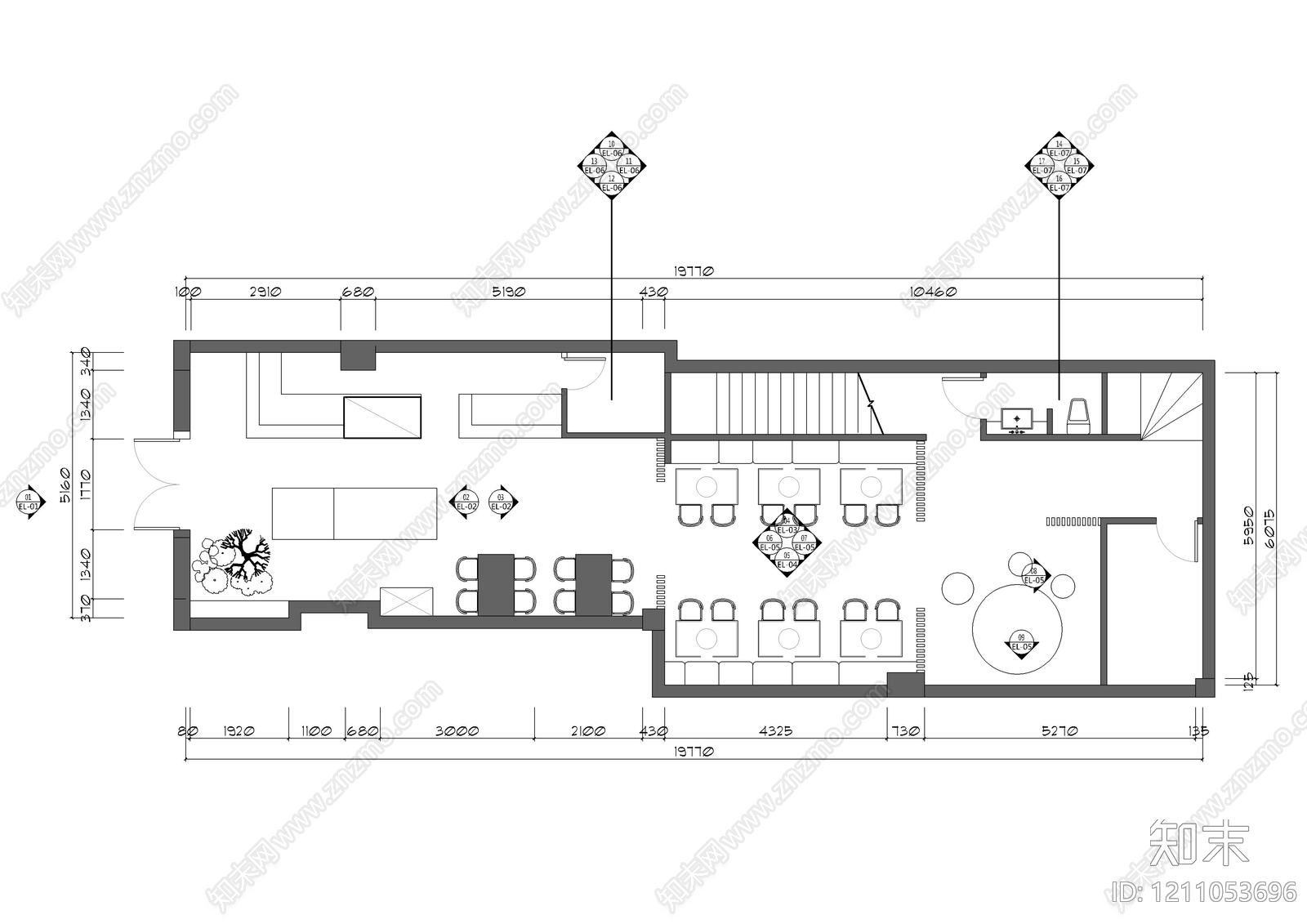 现代其他餐饮空间cad施工图下载【ID:1211053696】