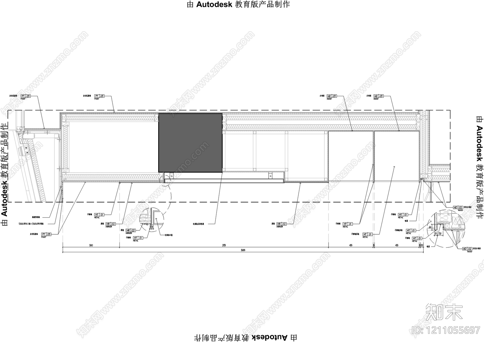 墙面节点cad施工图下载【ID:1211055697】