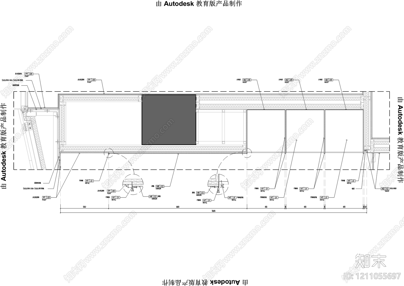 墙面节点cad施工图下载【ID:1211055697】