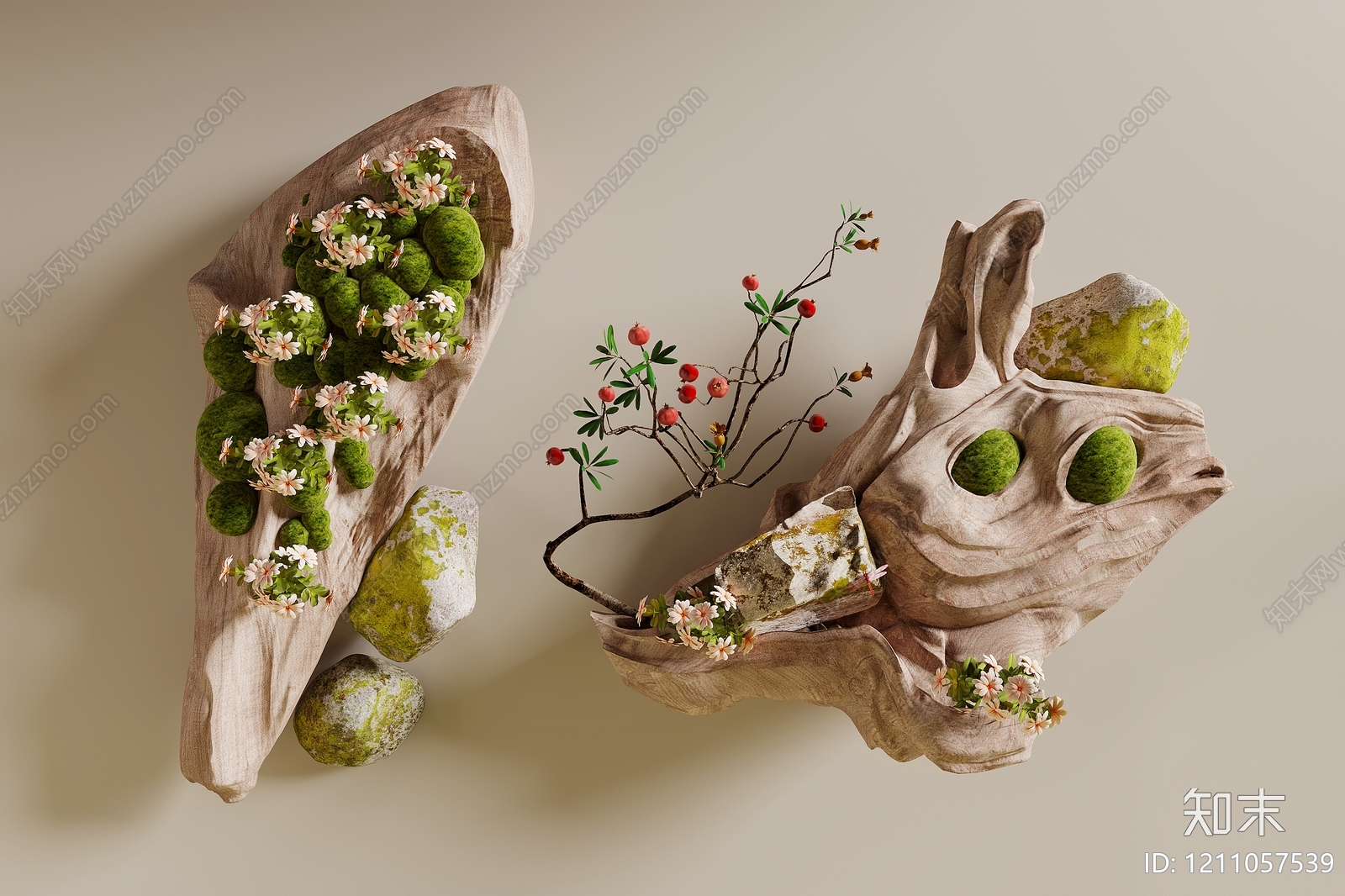 侘寂雕塑摆件3D模型下载【ID:1211057539】