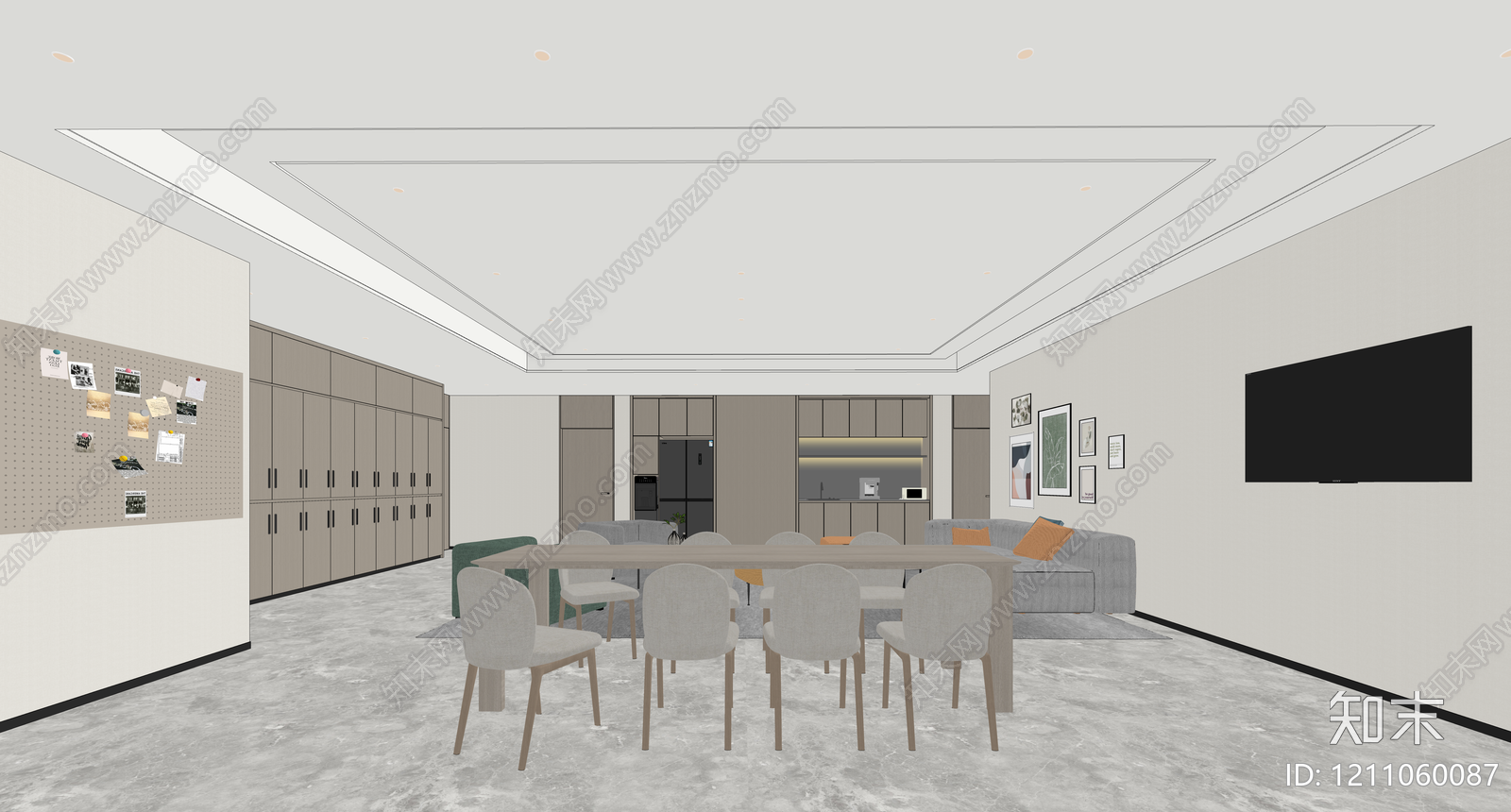 现代简约其他办公区域SU模型下载【ID:1211060087】
