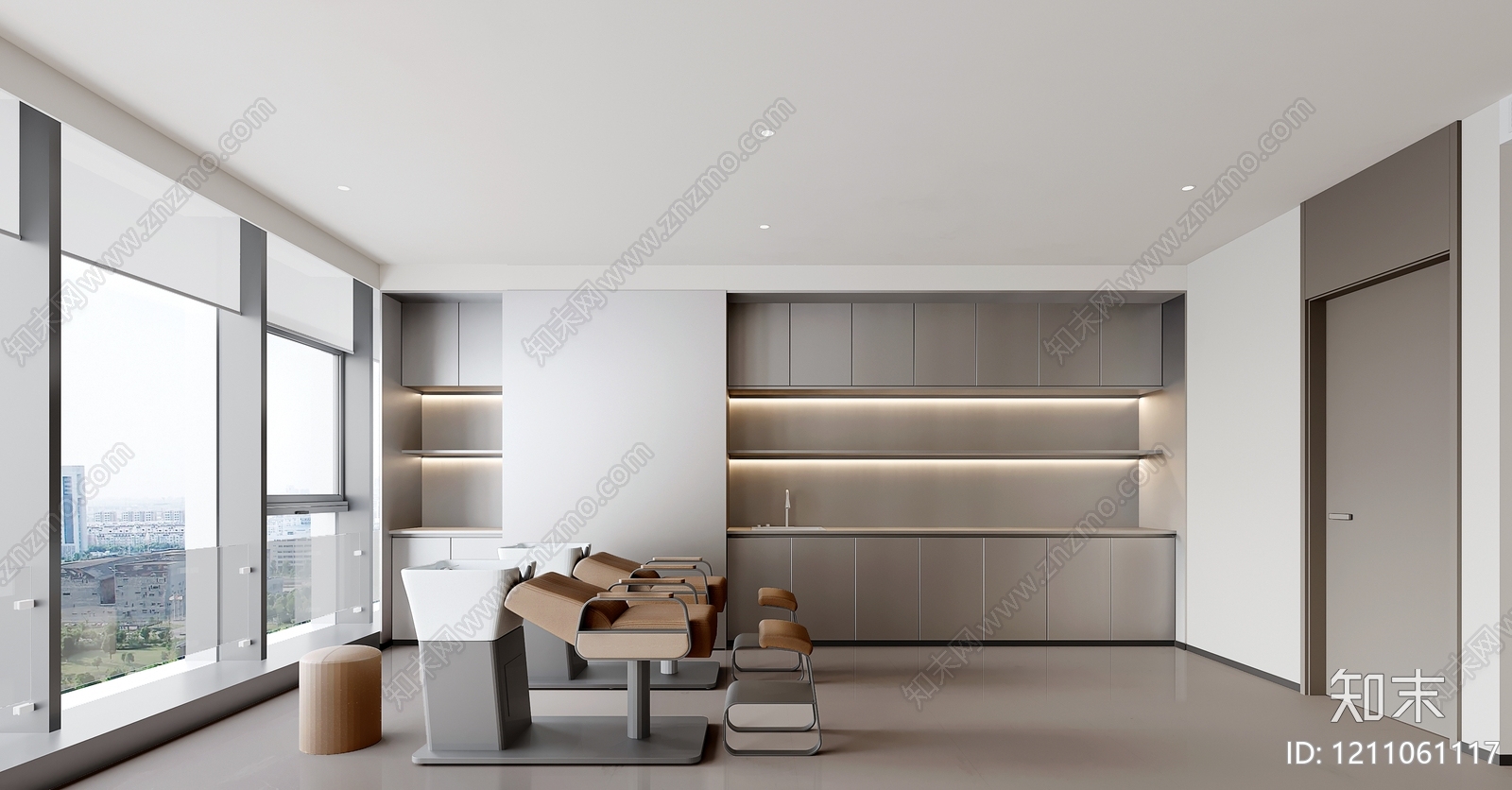 极简理发店SU模型下载【ID:1211061117】