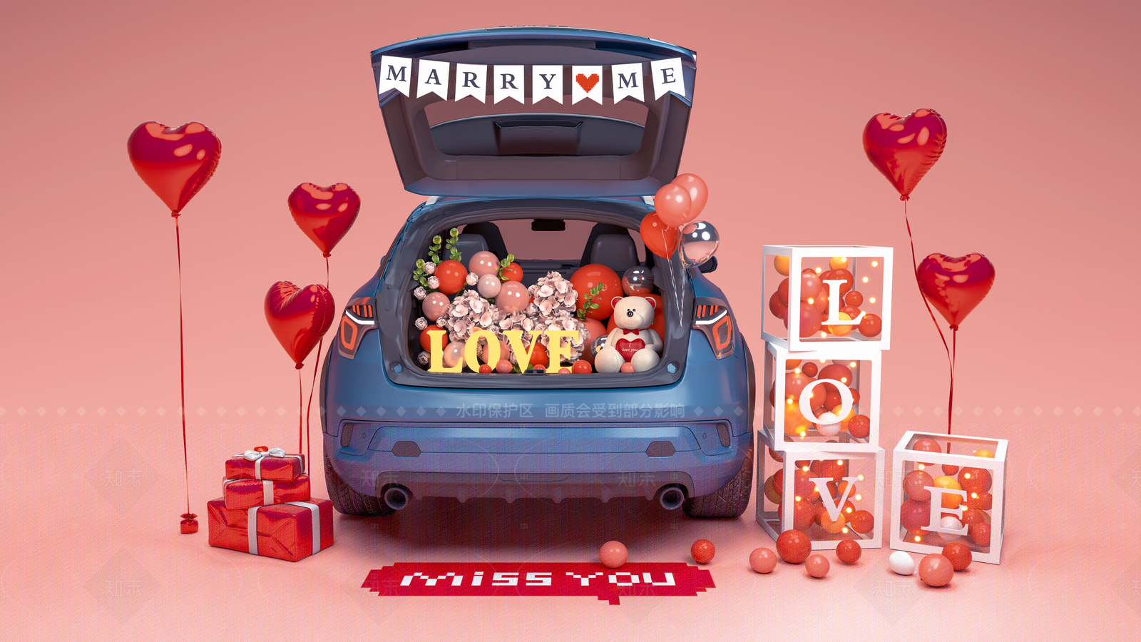 浪漫主义汽车展台SU模型下载【ID:1211069824】