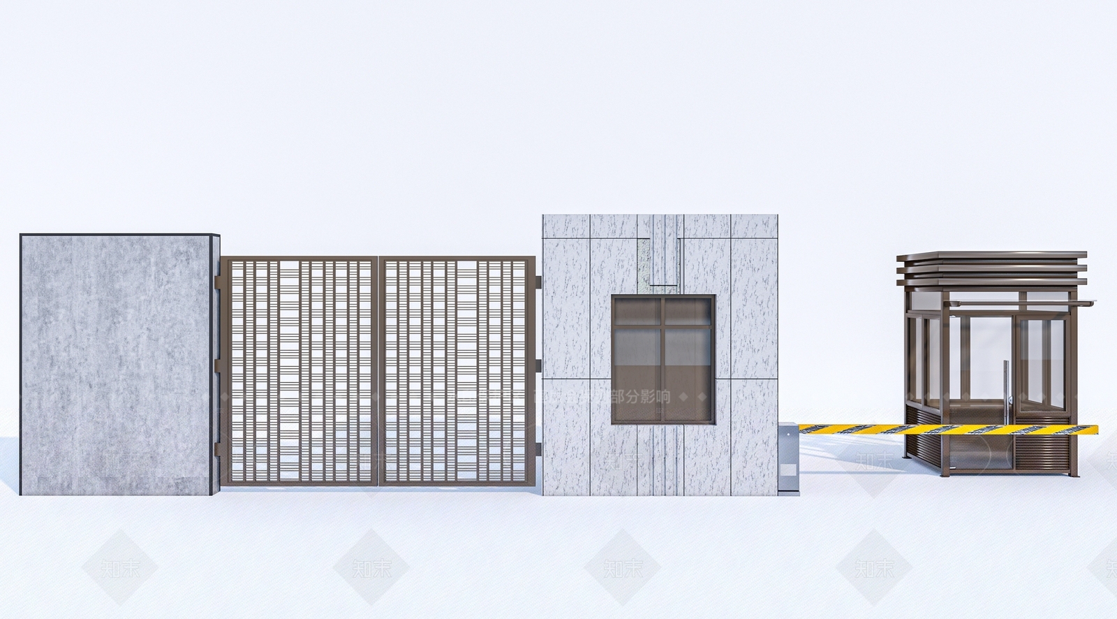 新中式门卫室SU模型下载【ID:1211072484】