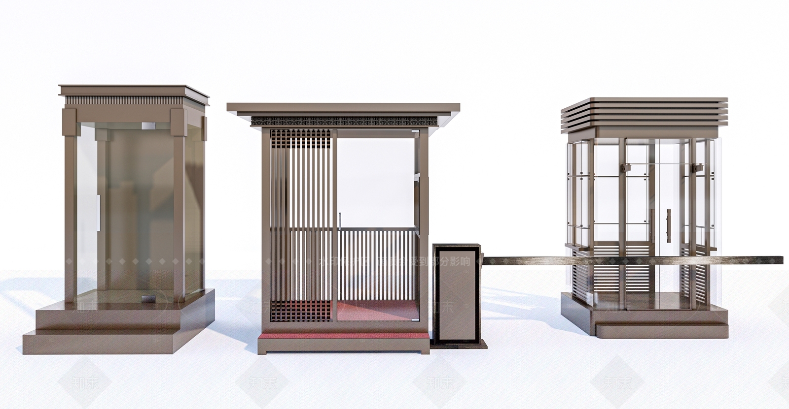 新中式门卫室SU模型下载【ID:1211072545】