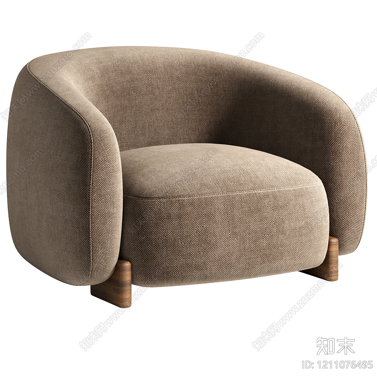 现代简约单人沙发3D模型下载【ID:1211076495】