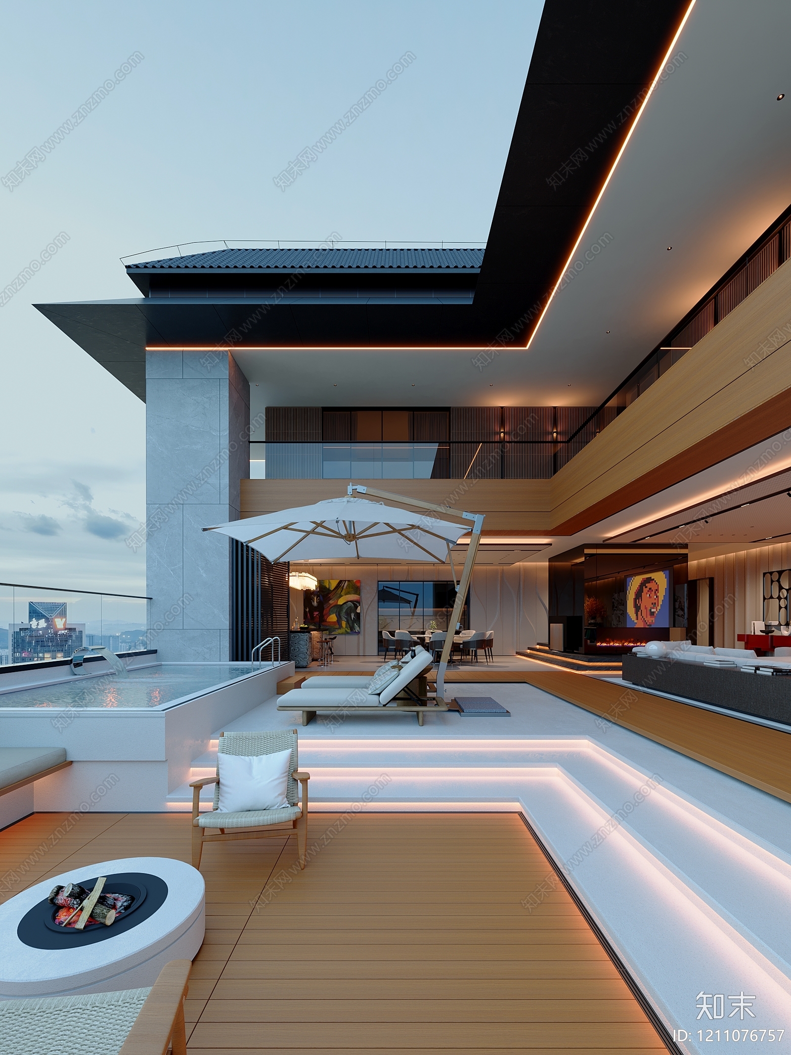 现代简约小高层住宅楼3D模型下载【ID:1211076757】