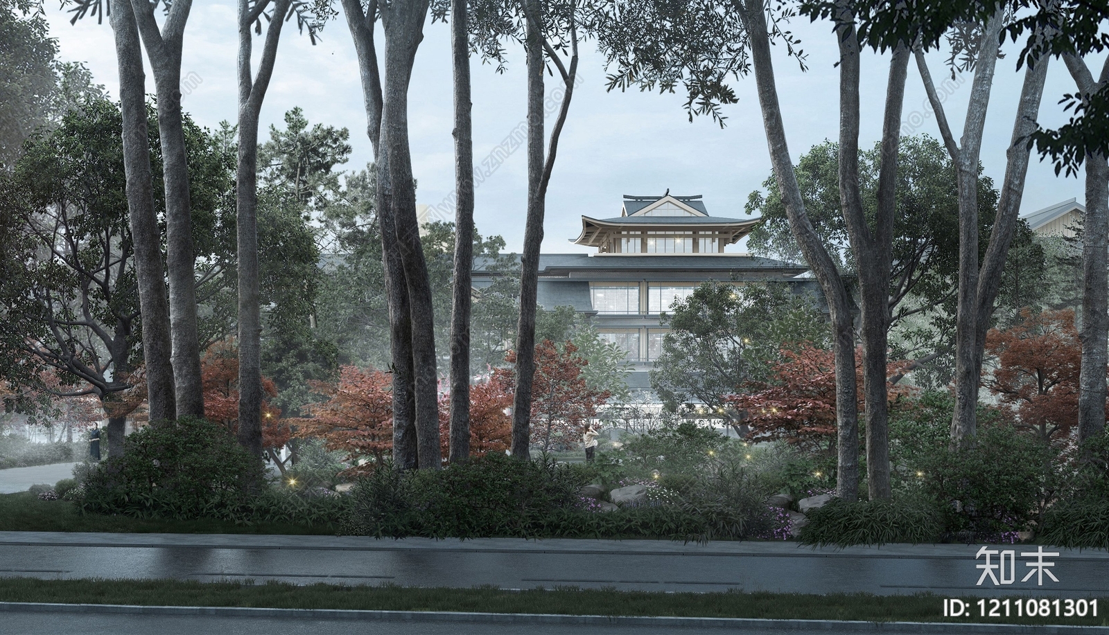 新中式酒店建筑下载【ID:1211081301】