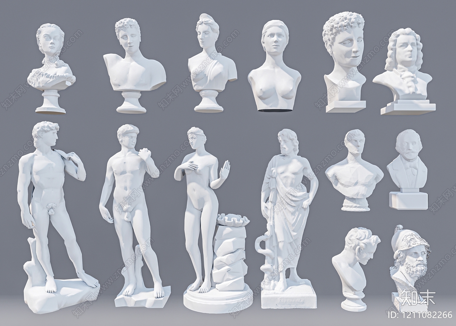 欧式古典雕塑风雕塑摆件SU模型下载【ID:1211082266】