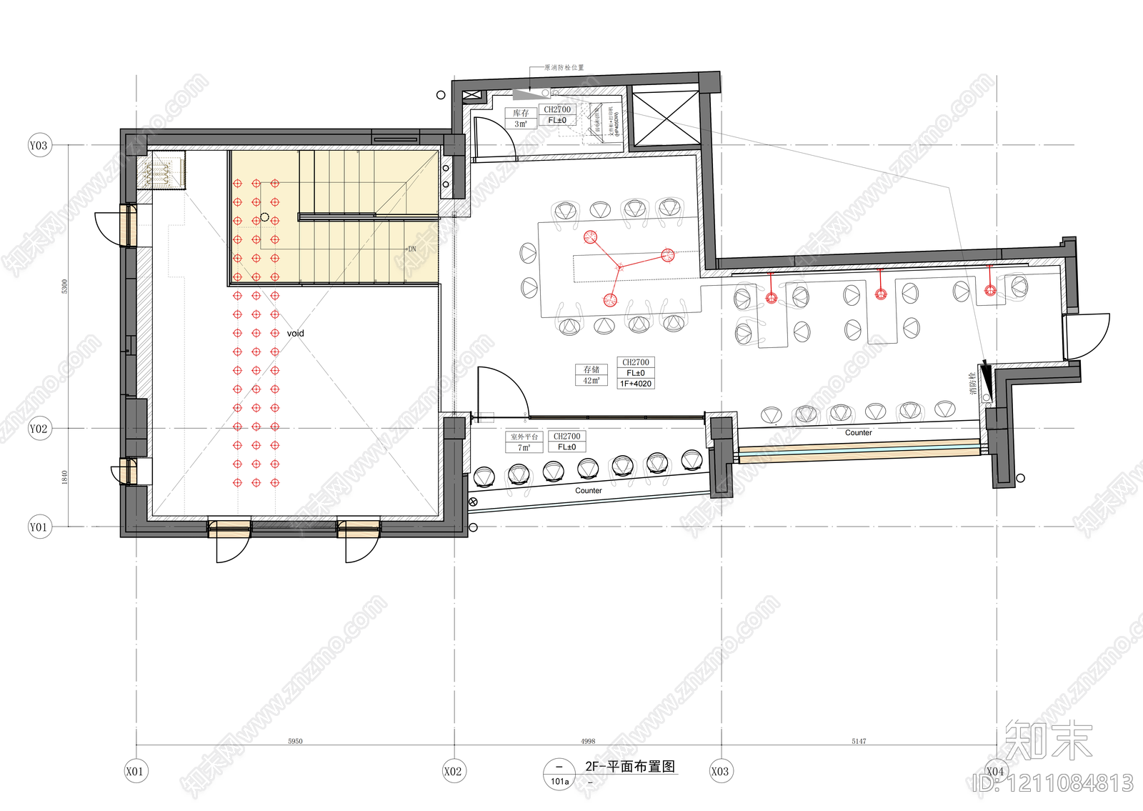 现代咖啡厅cad施工图下载【ID:1211084813】