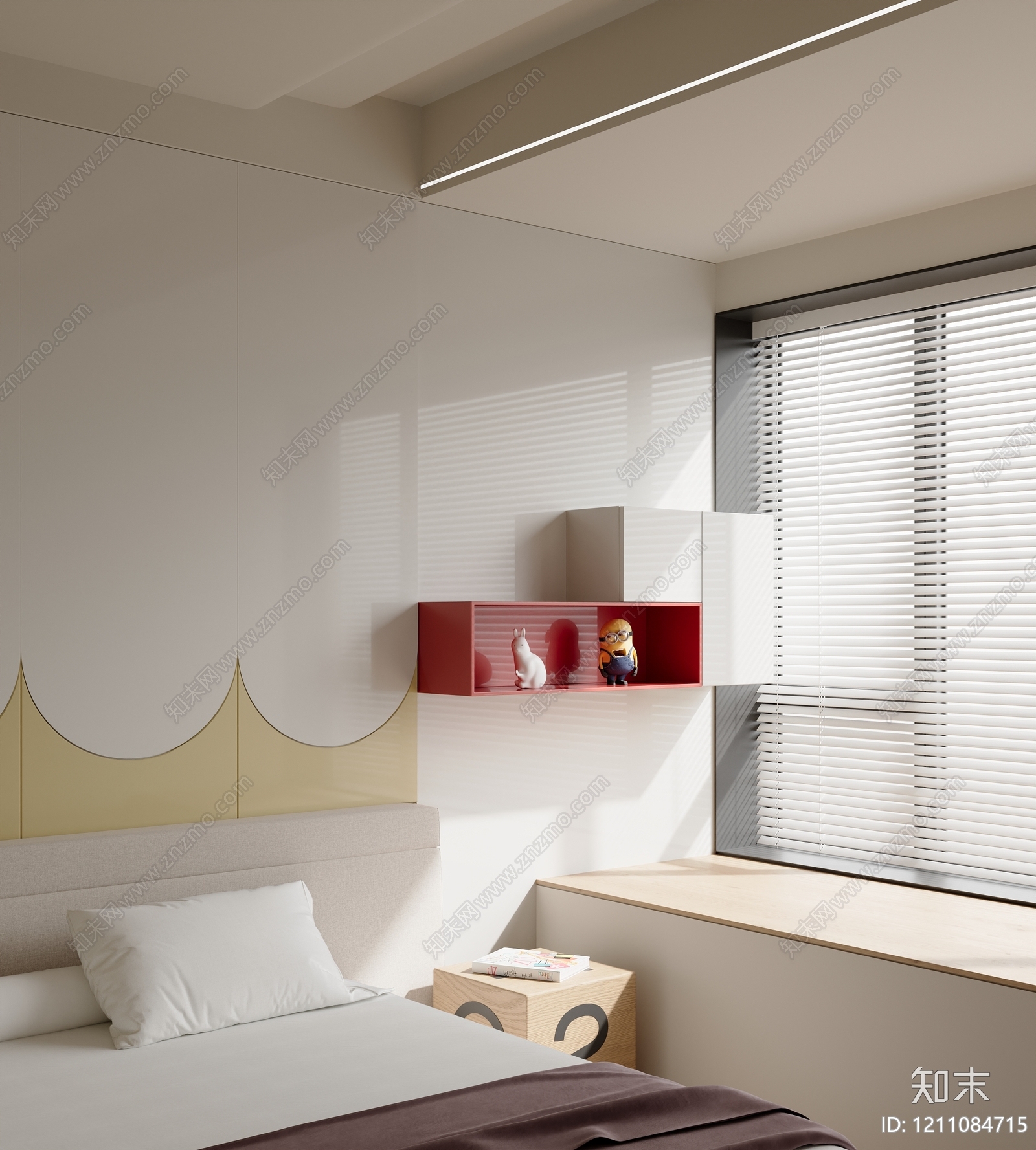 现代简约榻榻米卧室3D模型下载【ID:1211084715】