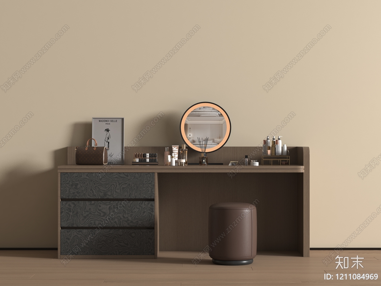 现代简约梳妆台3D模型下载【ID:1211084969】