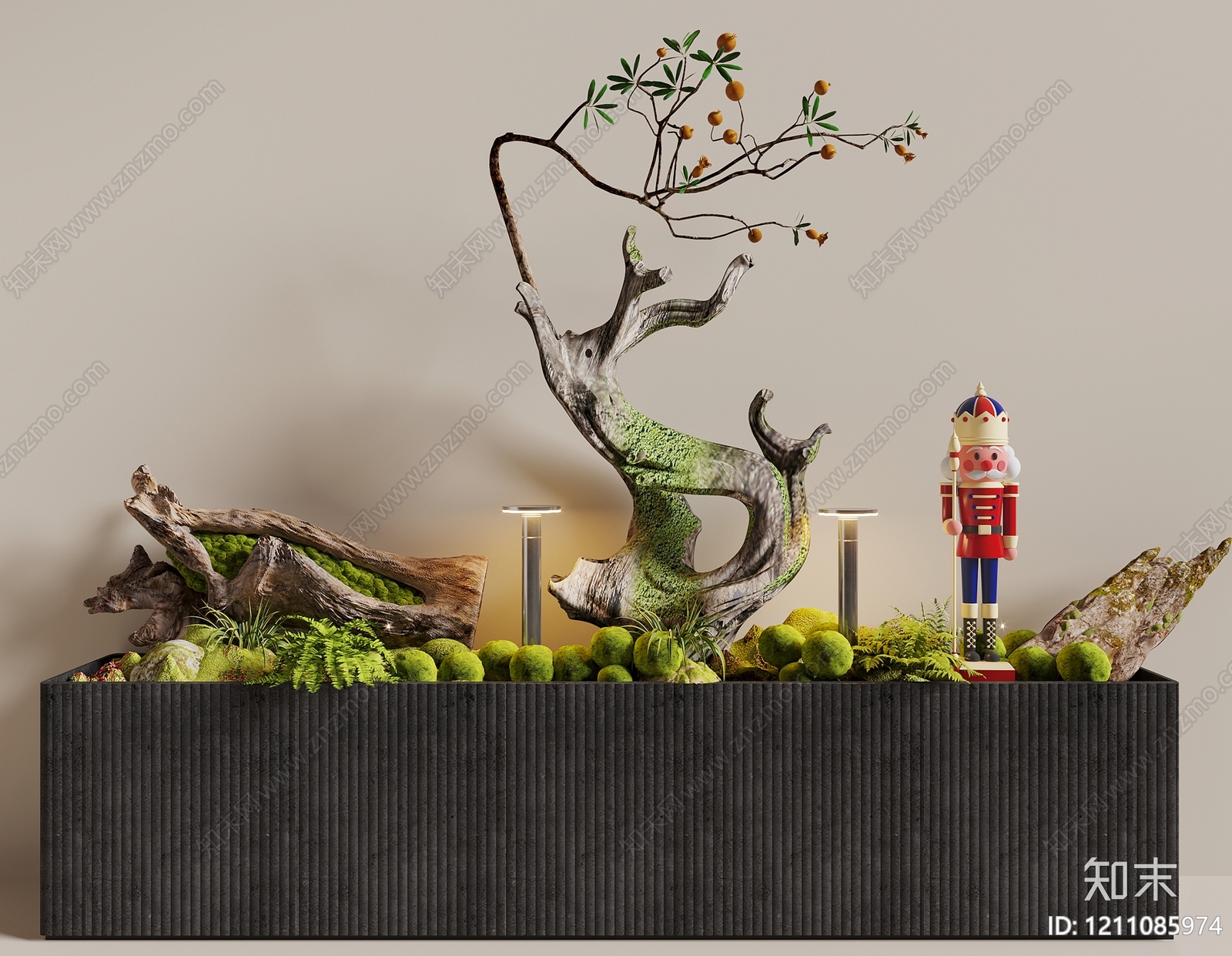 新中式景观植物组合SU模型下载【ID:1211085974】