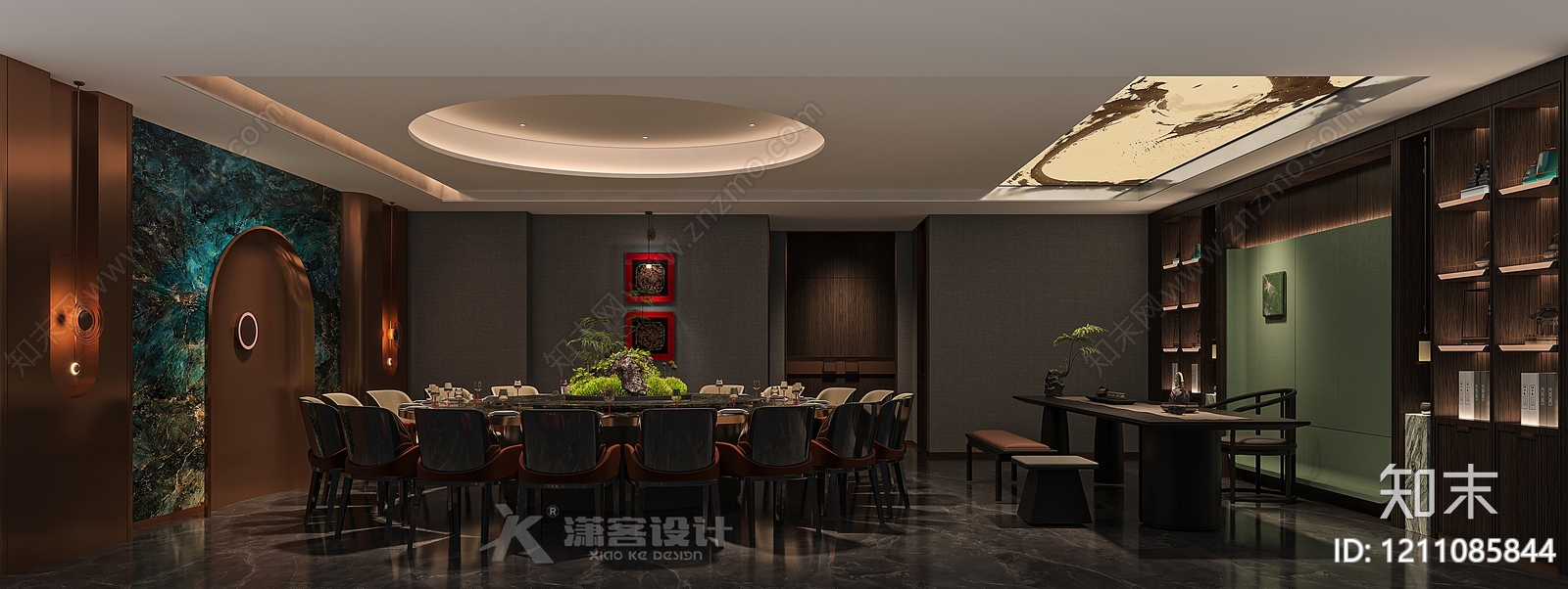 新中式包厢3D模型下载【ID:1211085844】