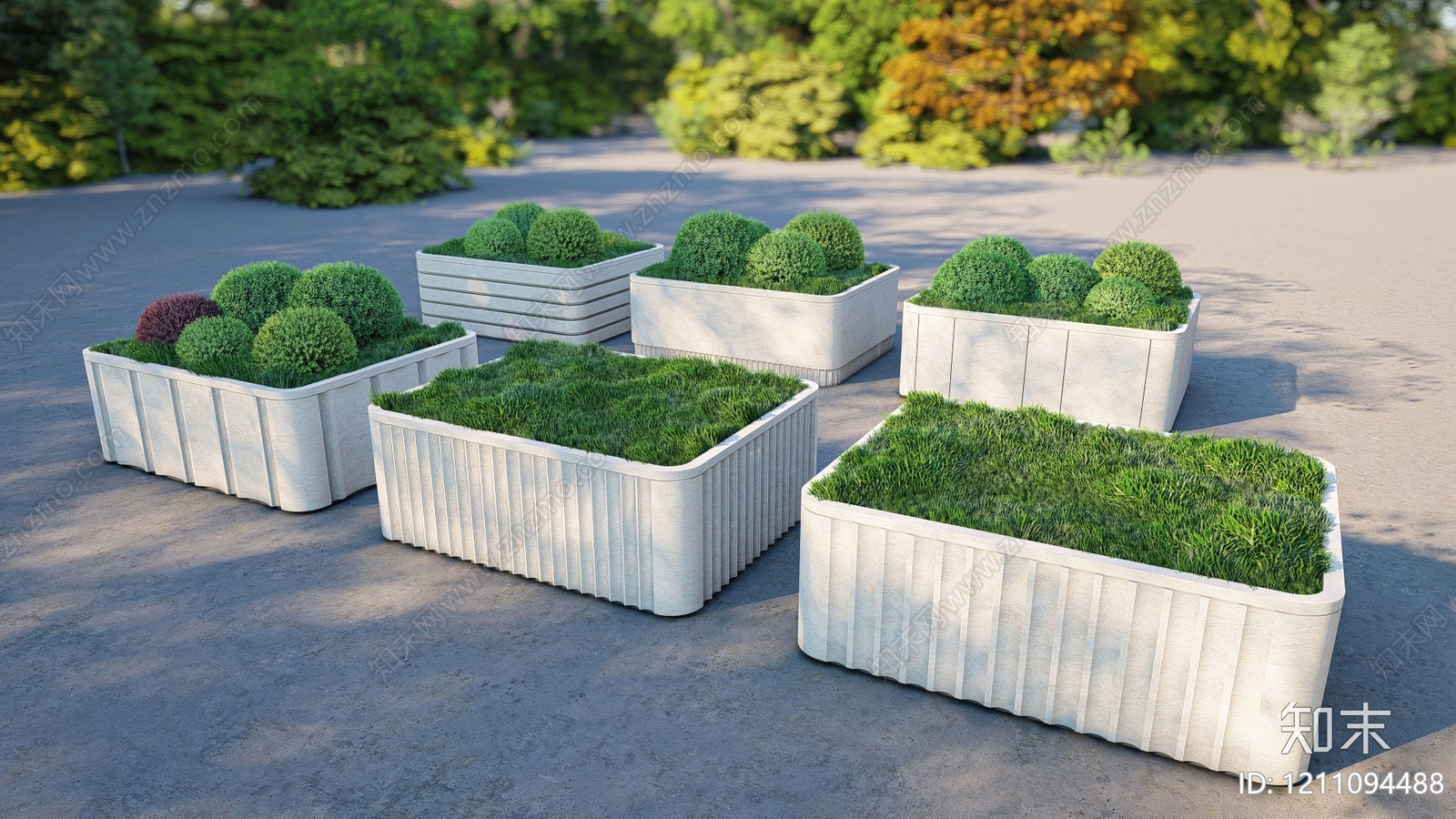 现代简约花钵花器SU模型下载【ID:1211094488】