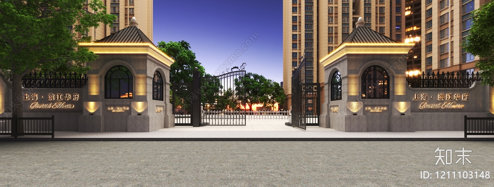 欧式大门3D模型下载【ID:1211103148】