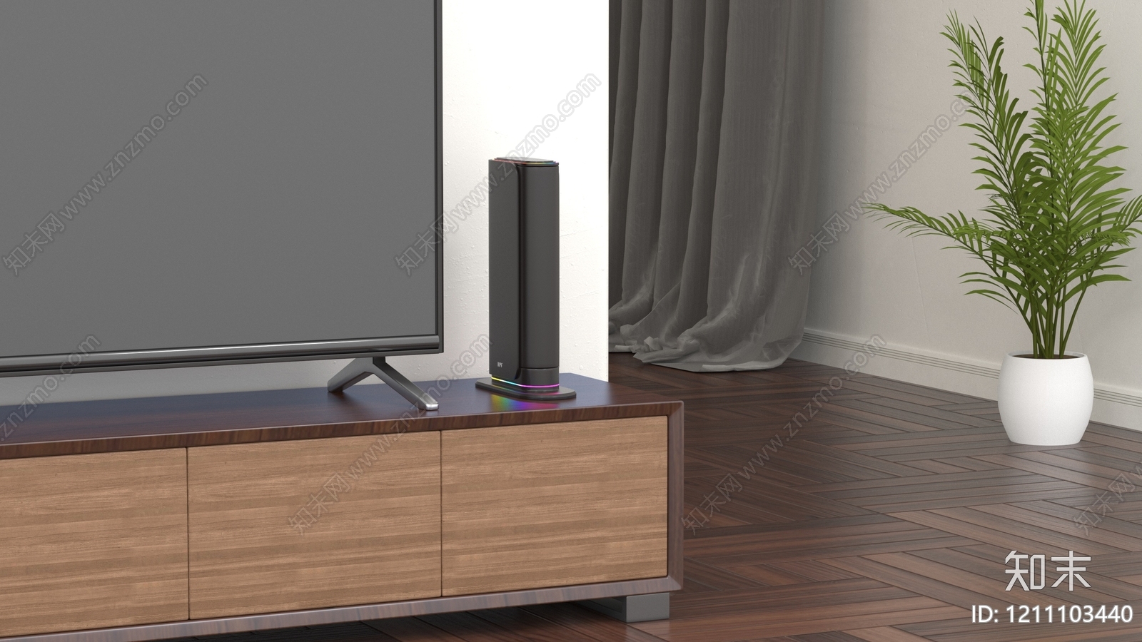 现代简约电视柜3D模型下载【ID:1211103440】