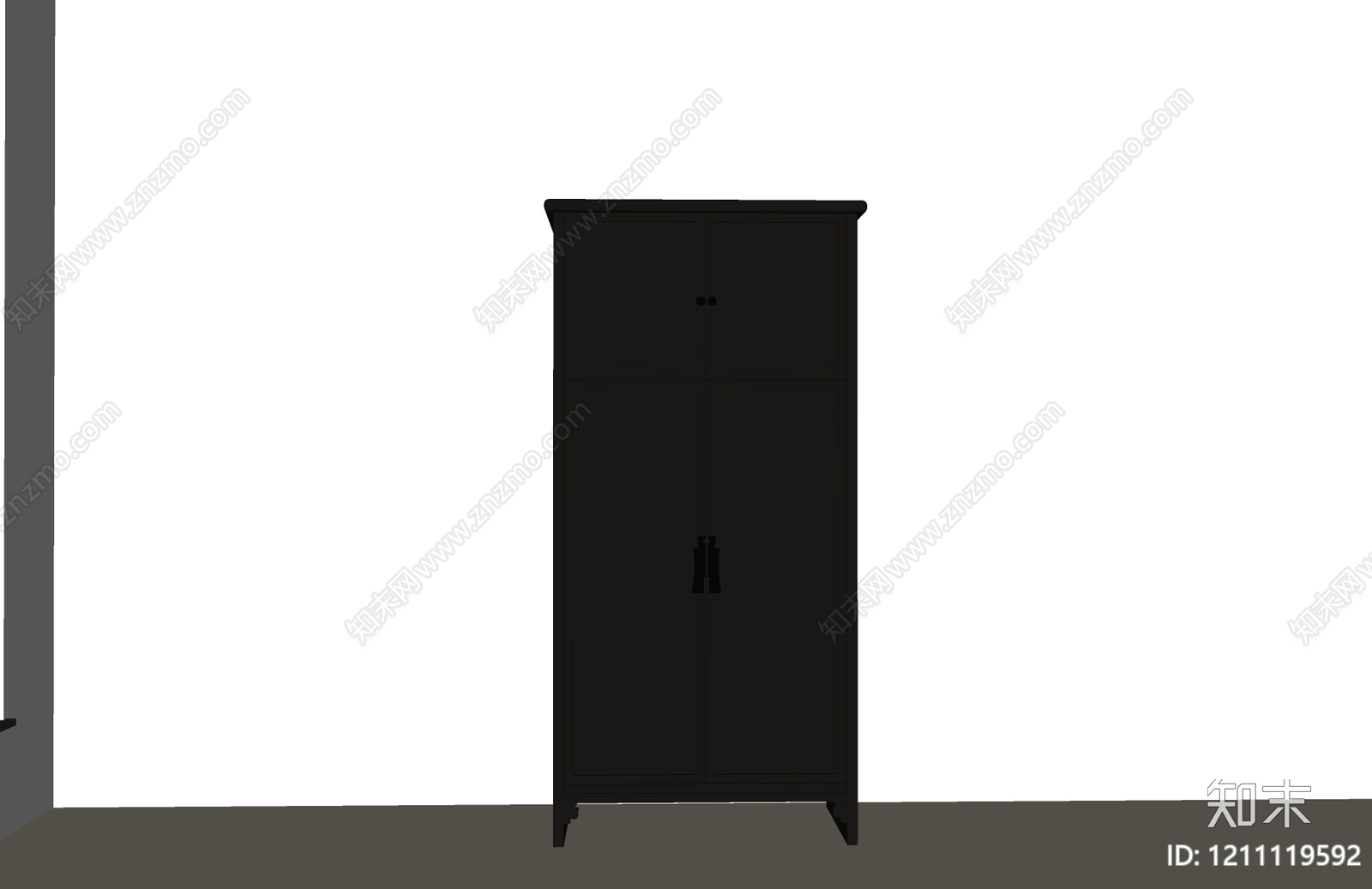 新中式衣柜SU模型下载【ID:1211119592】